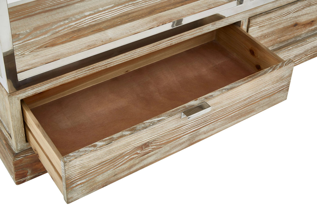Notting White Wash Pine Wood Shelving Unit with Ladder