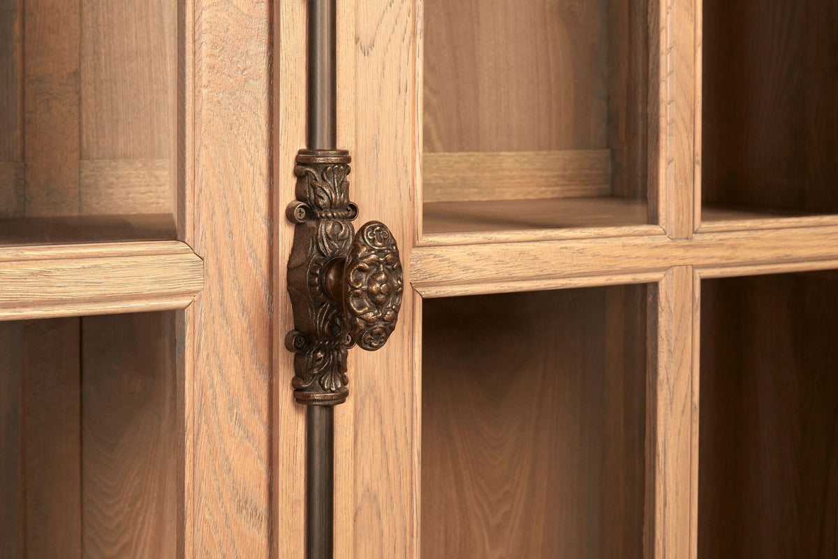 Cannes Oak Wood Tall Cabinet