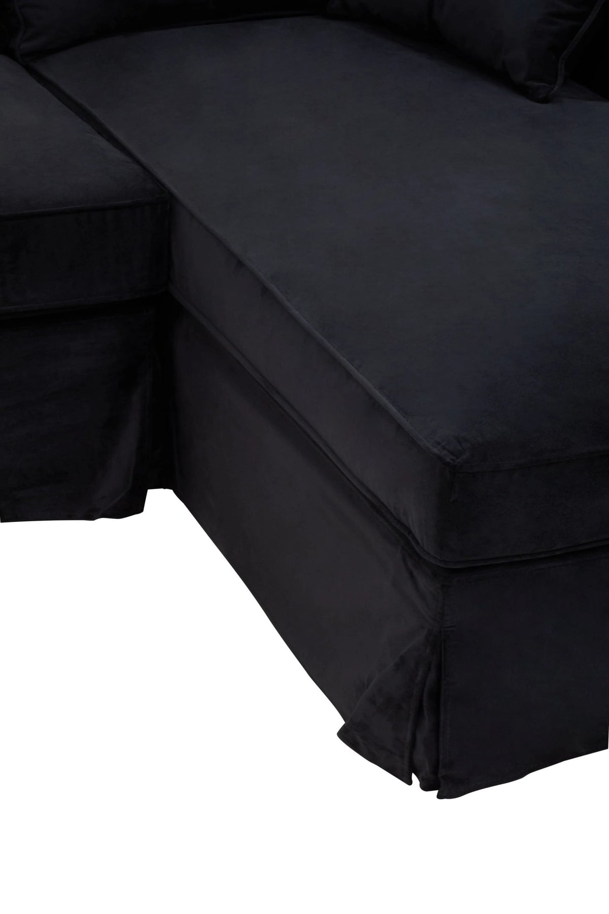 Whitby Three Seat Velvet Right Chaise Sofa