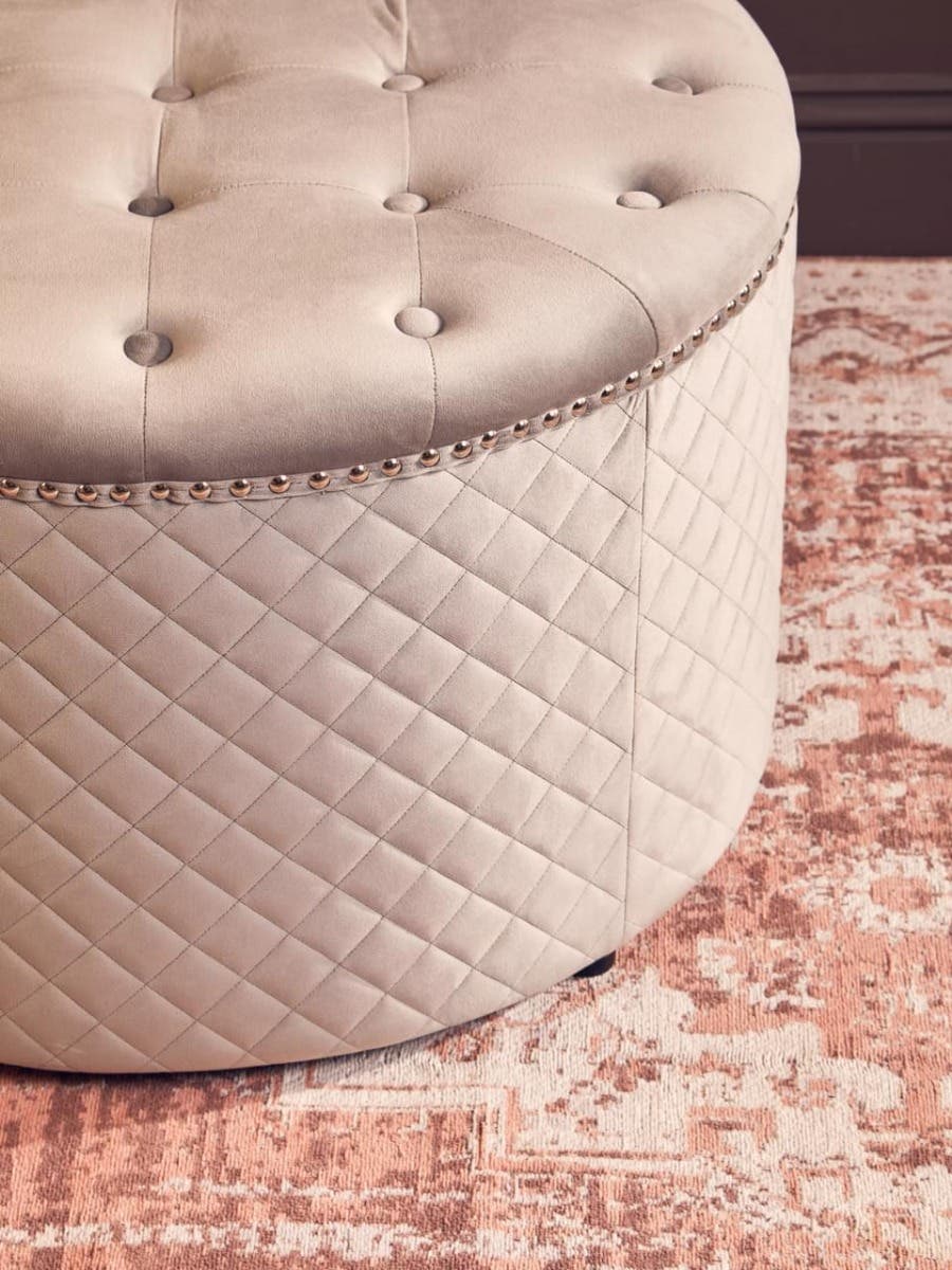 Windsor Round Velvet Ottoman
