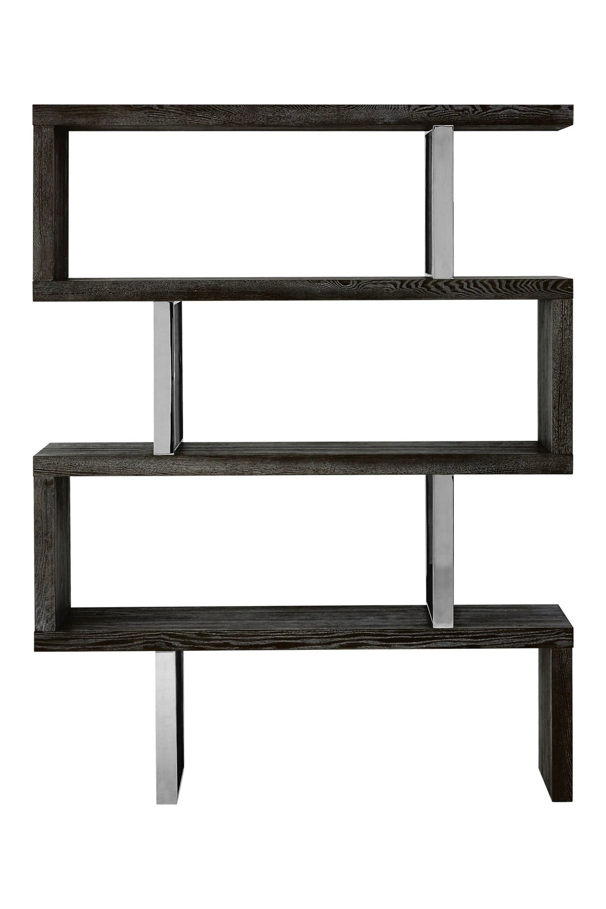 Porto Black Elm Wood 4 Tier Shelf Unit