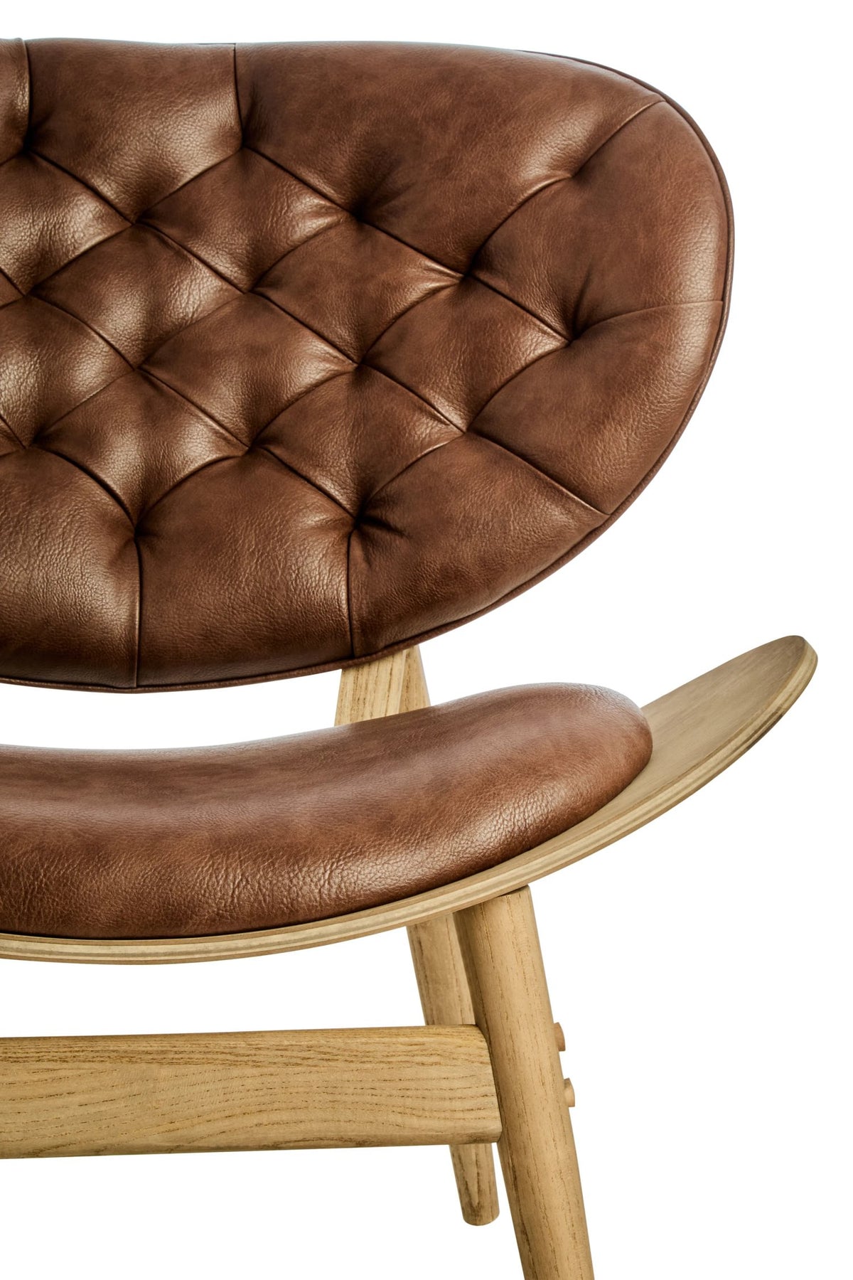 Harrogate Brown Leather Effect Chair with Elm Wood Frame