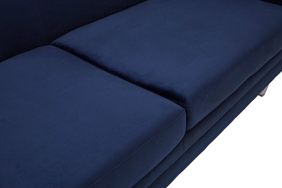 Lewes Navy Velvet 3 Seater Sofa