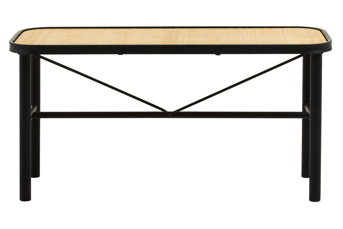Porto Metal and Rattan Bench
