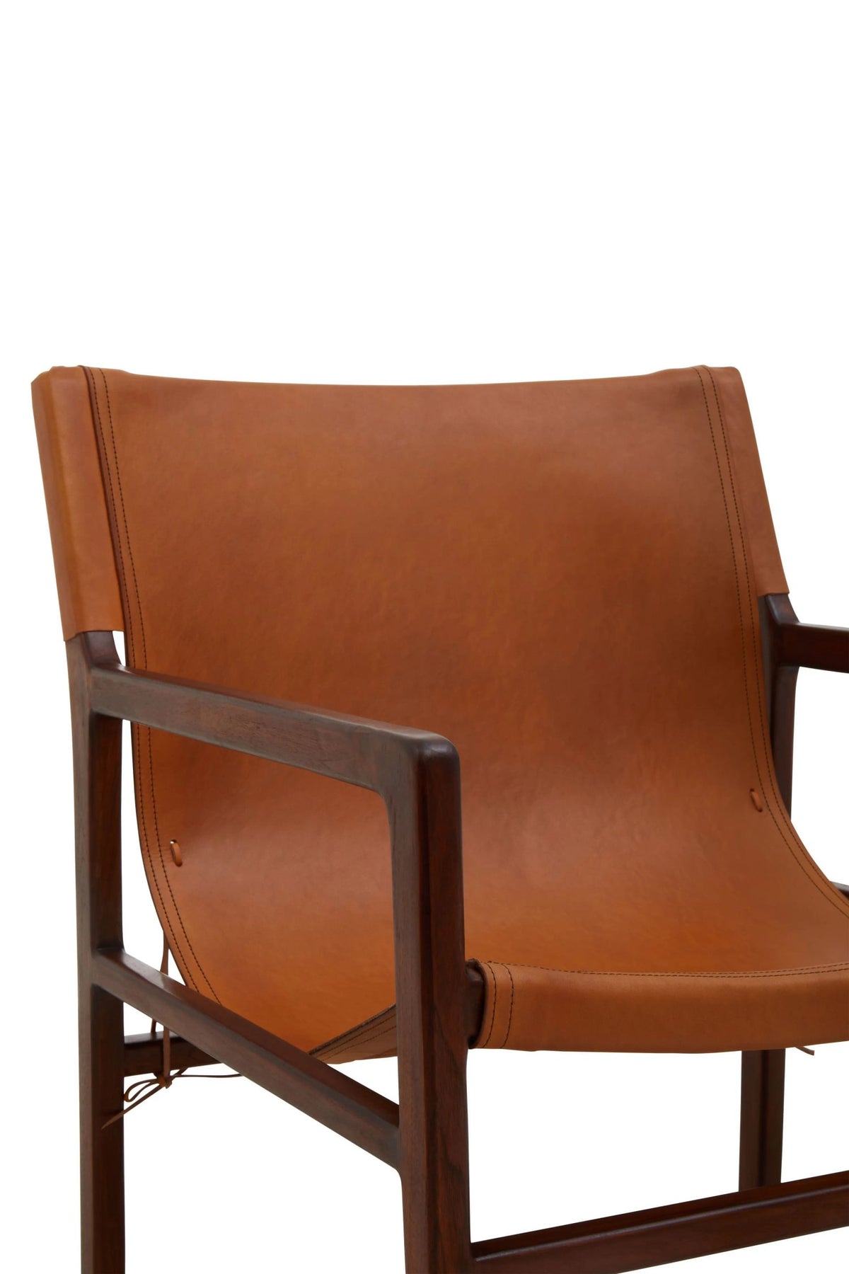 Carlton Antique Brown Leather Sling Chair