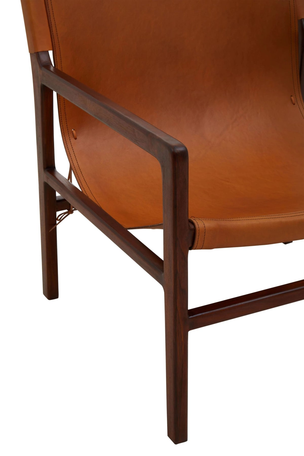 Carlton Antique Brown Leather Sling Chair