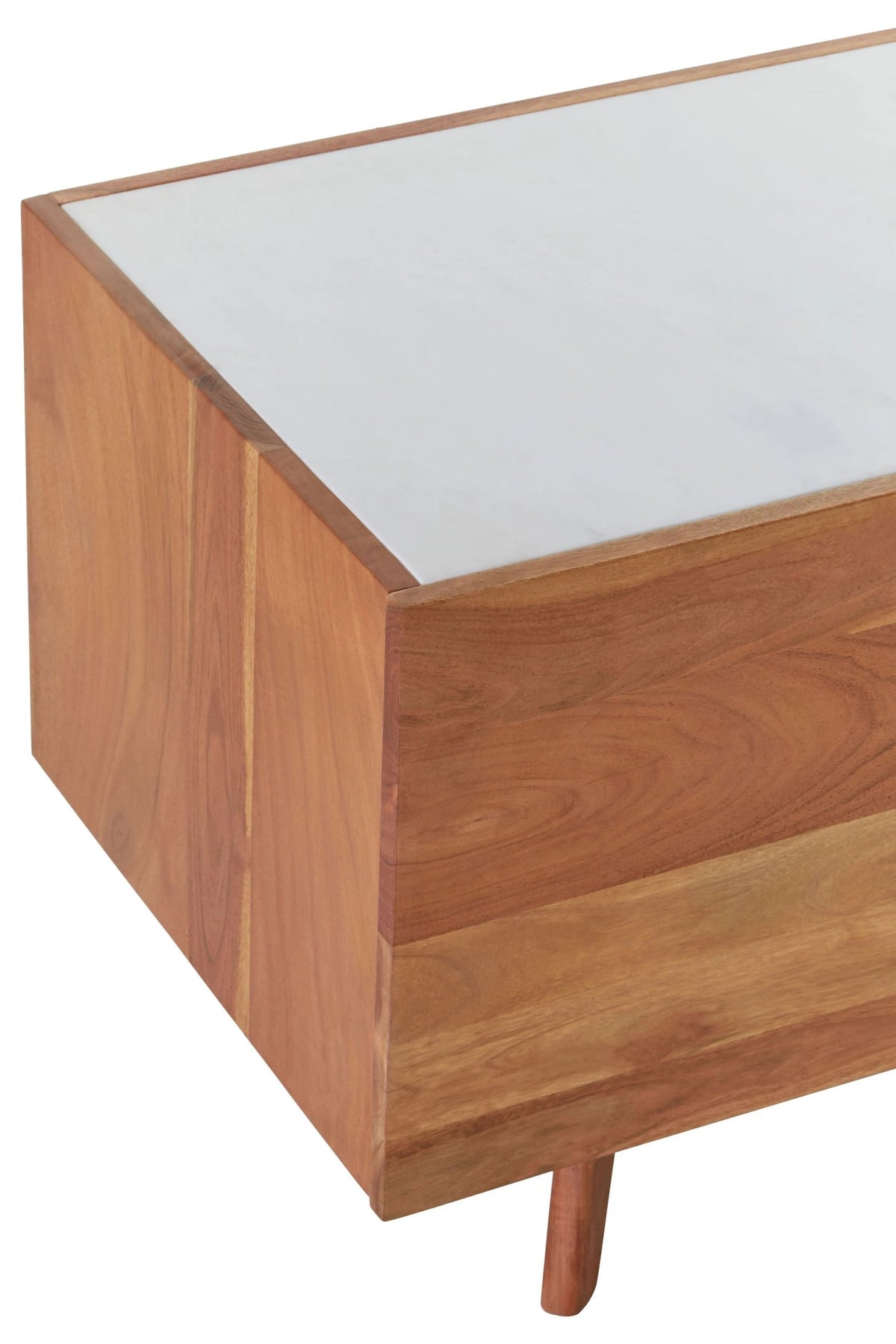 Richmond Acacia Wood and White Marble Media Unit