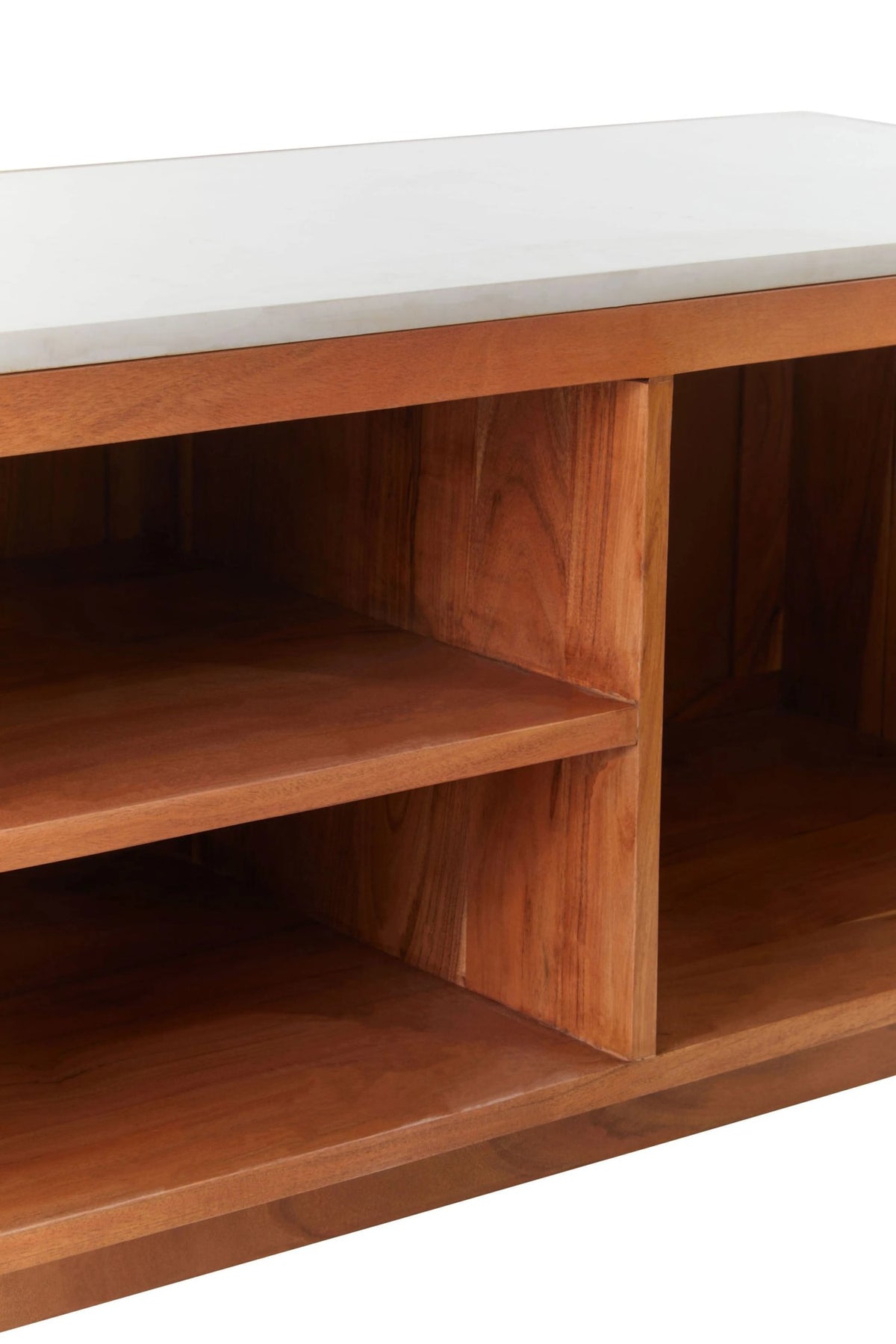 Richmond Acacia Wood and White Marble Media Unit