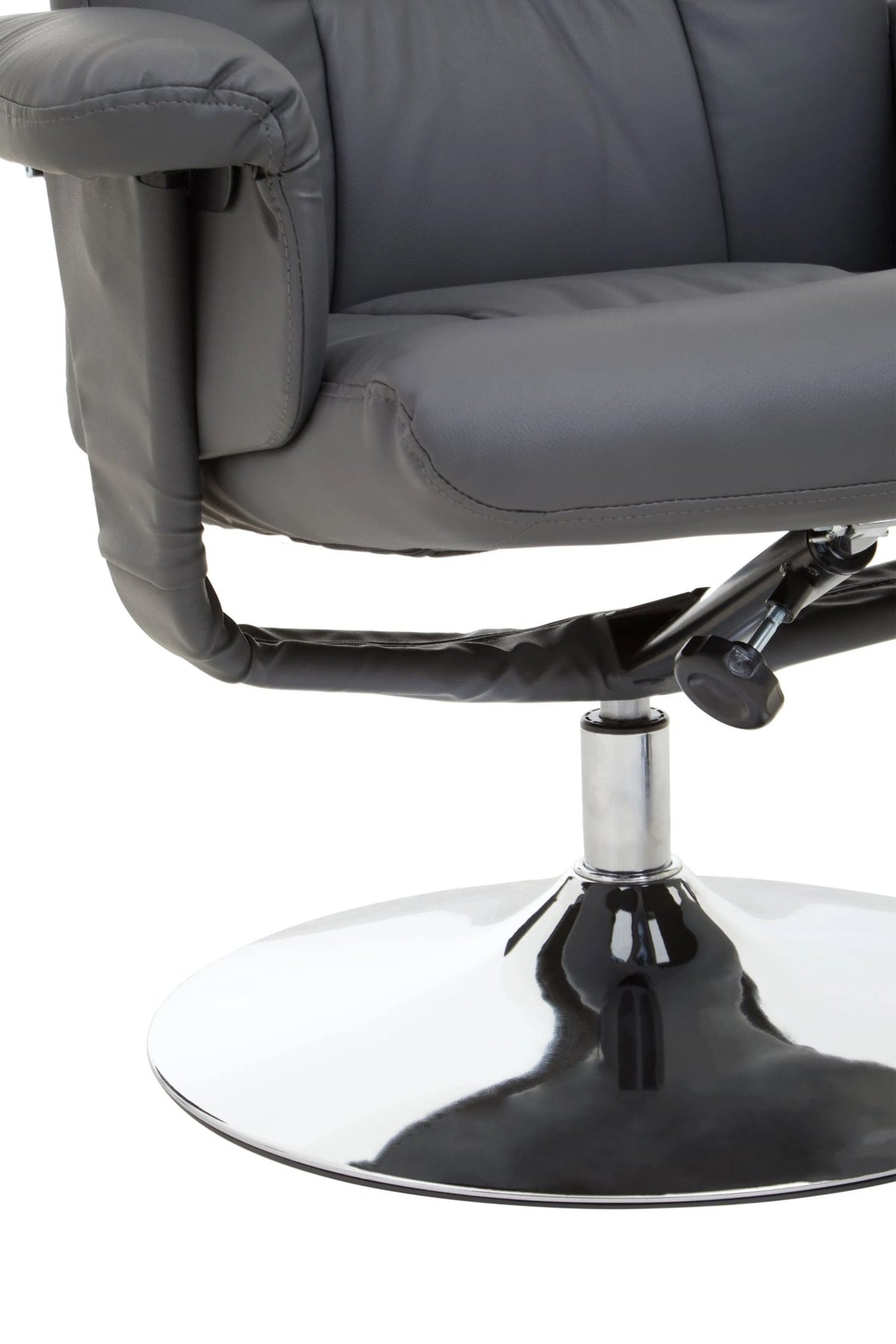 Nantwich Leather Effect Reclining Chair #colour_grey