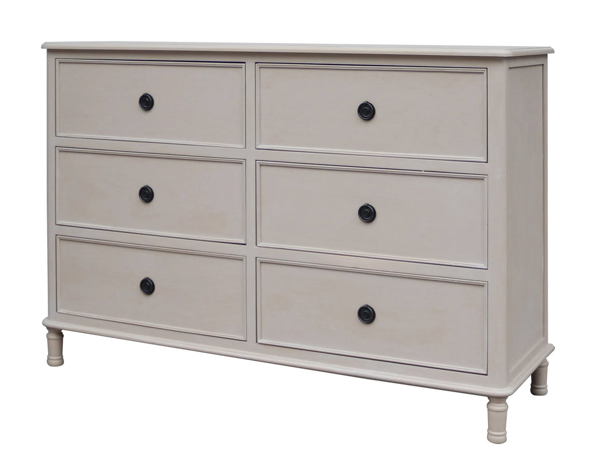 Savoy Taupe Wooden Chest of Six Drawers
