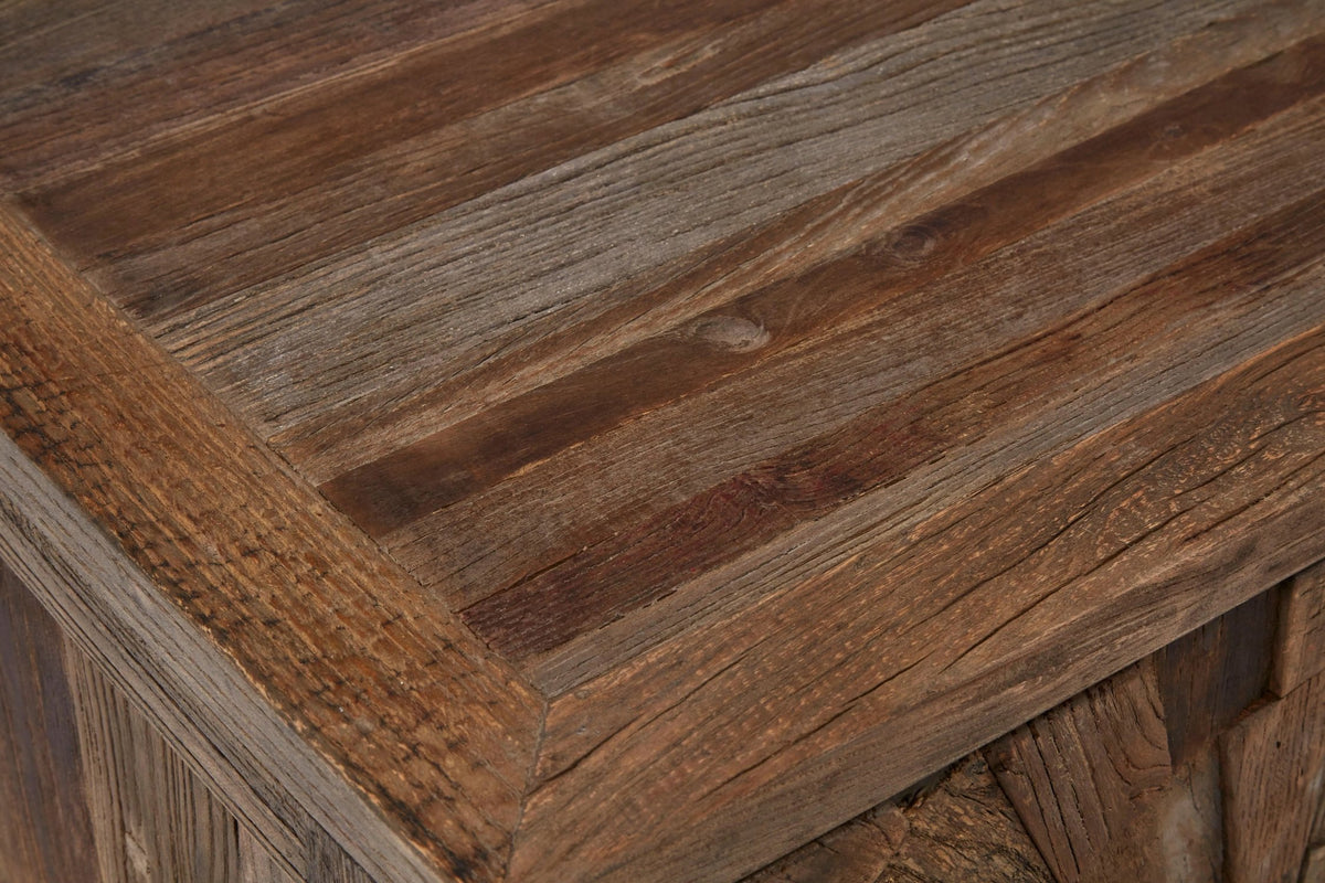 Bexhill Small Recycled Elm Wood 2 Door Cabinet