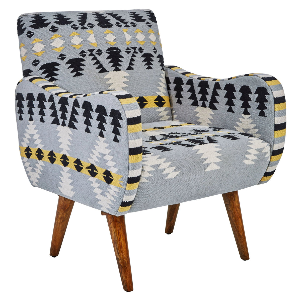 Granada Kilim Style Armchair with Mango Wood Legs