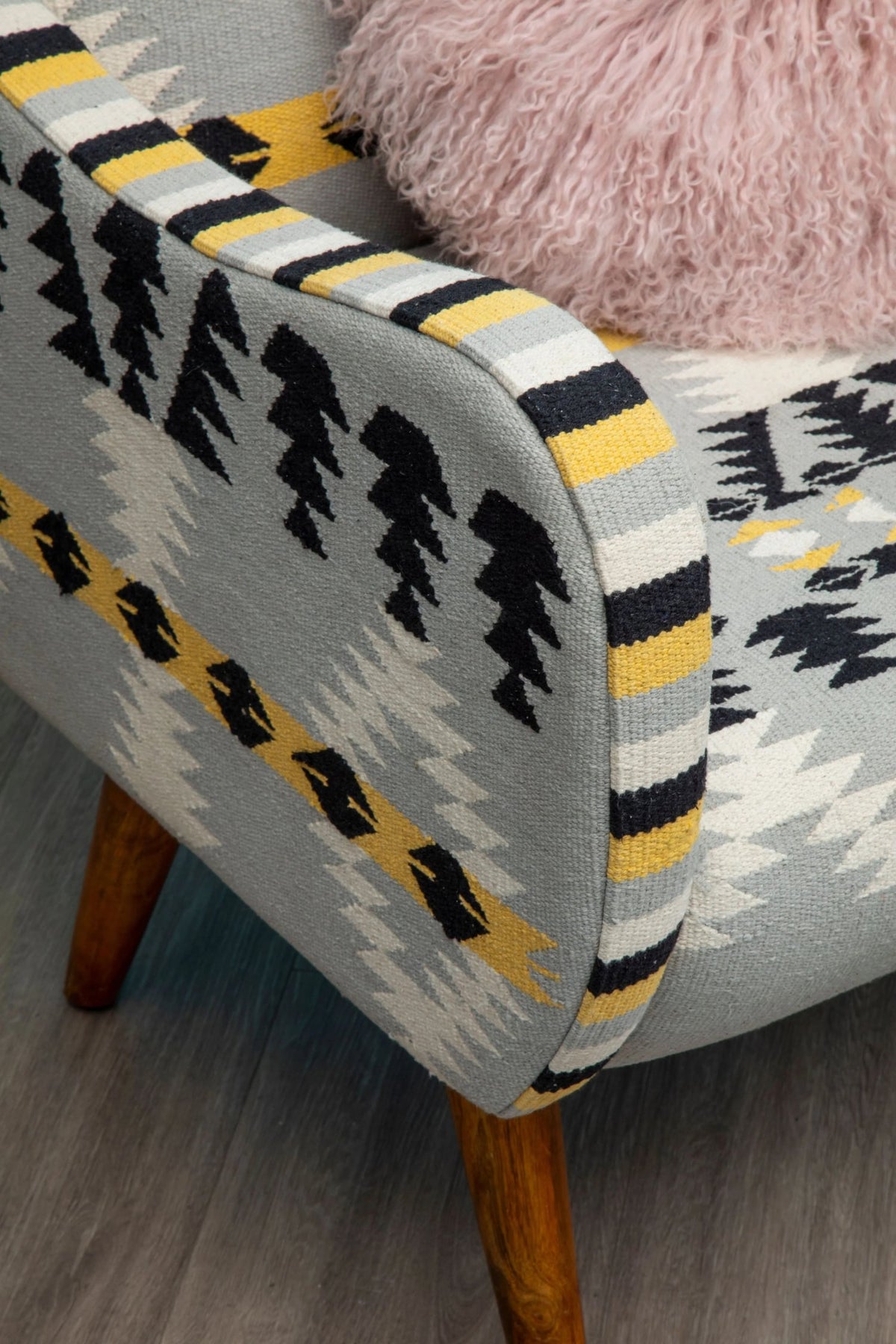 Granada Kilim Style Armchair with Mango Wood Legs