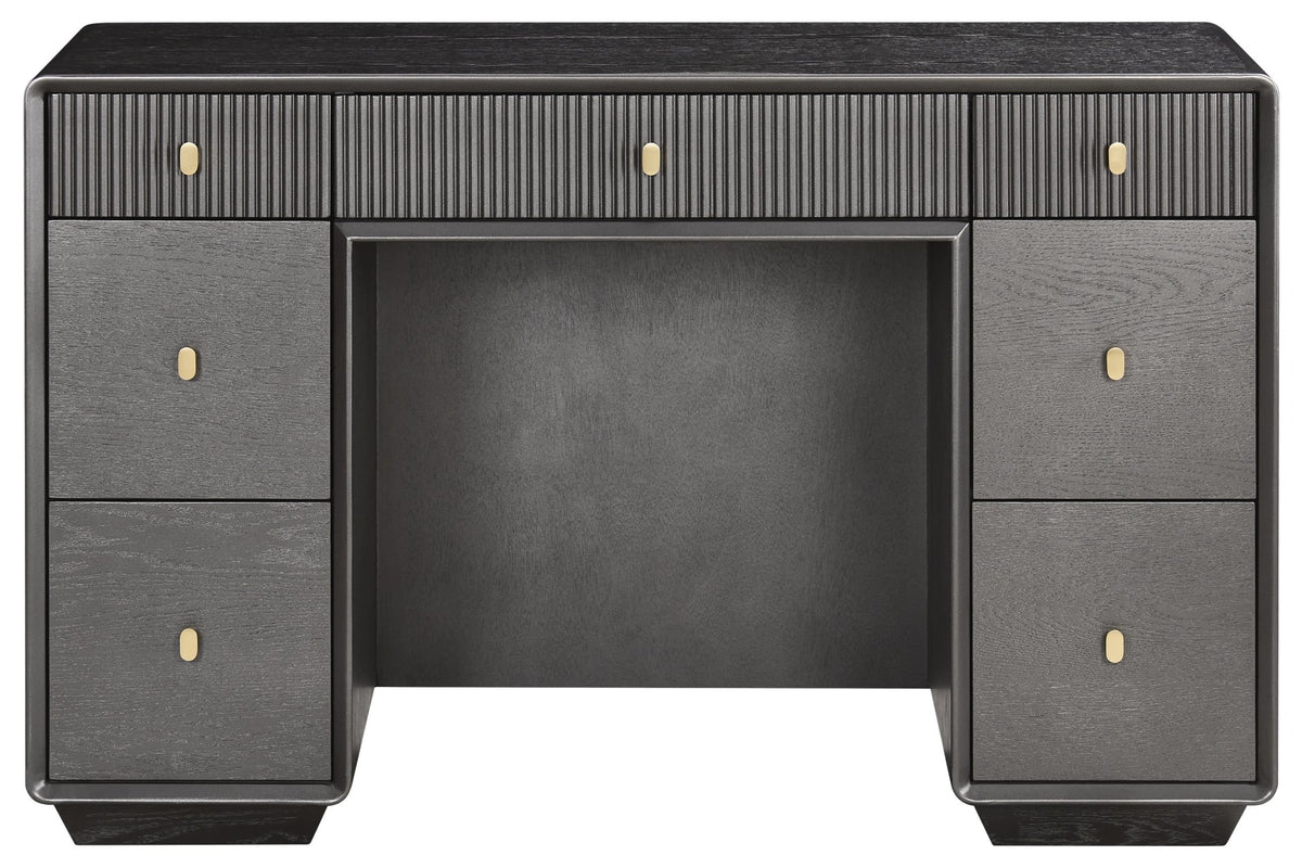 Rye Wood Veneer Seven Drawer Dressing Table