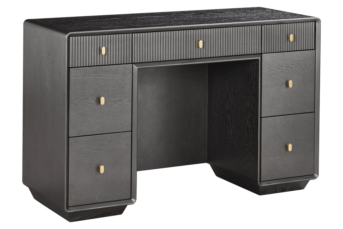 Rye Wood Veneer Seven Drawer Dressing Table