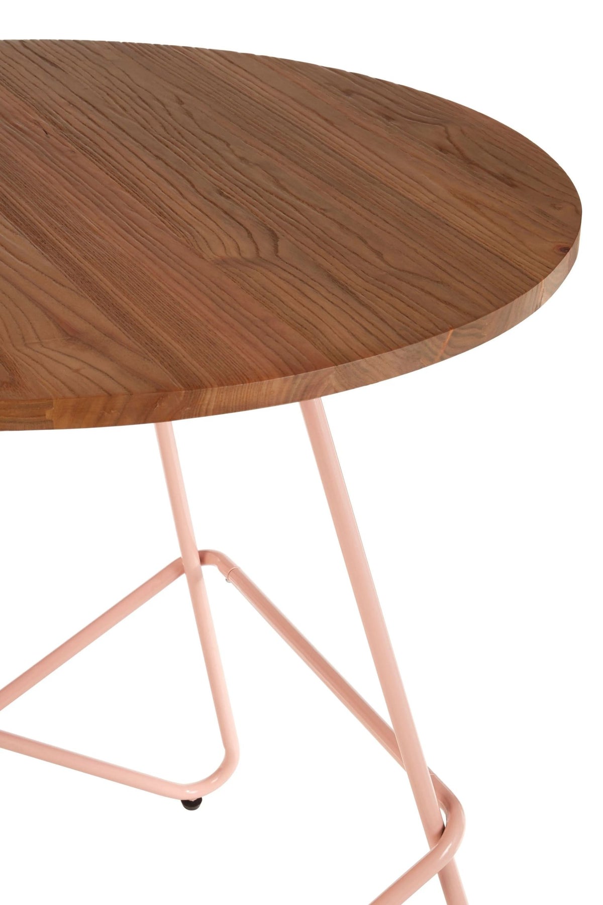 Madison Metal and Elm Wood Round Dining Table