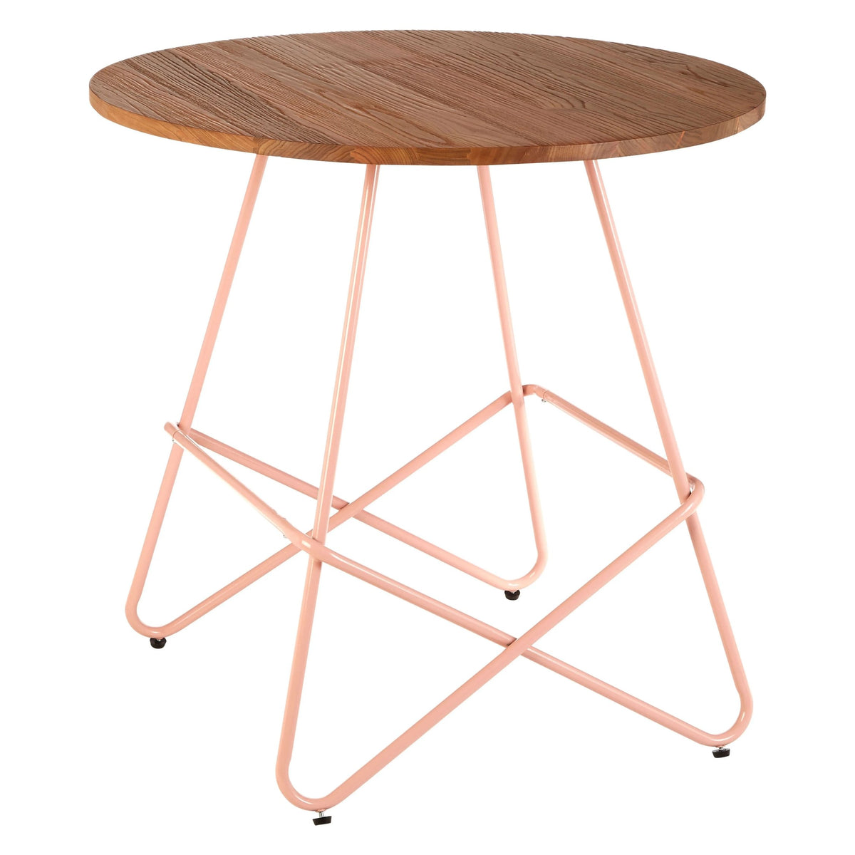 Madison Metal and Elm Wood Round Dining Table