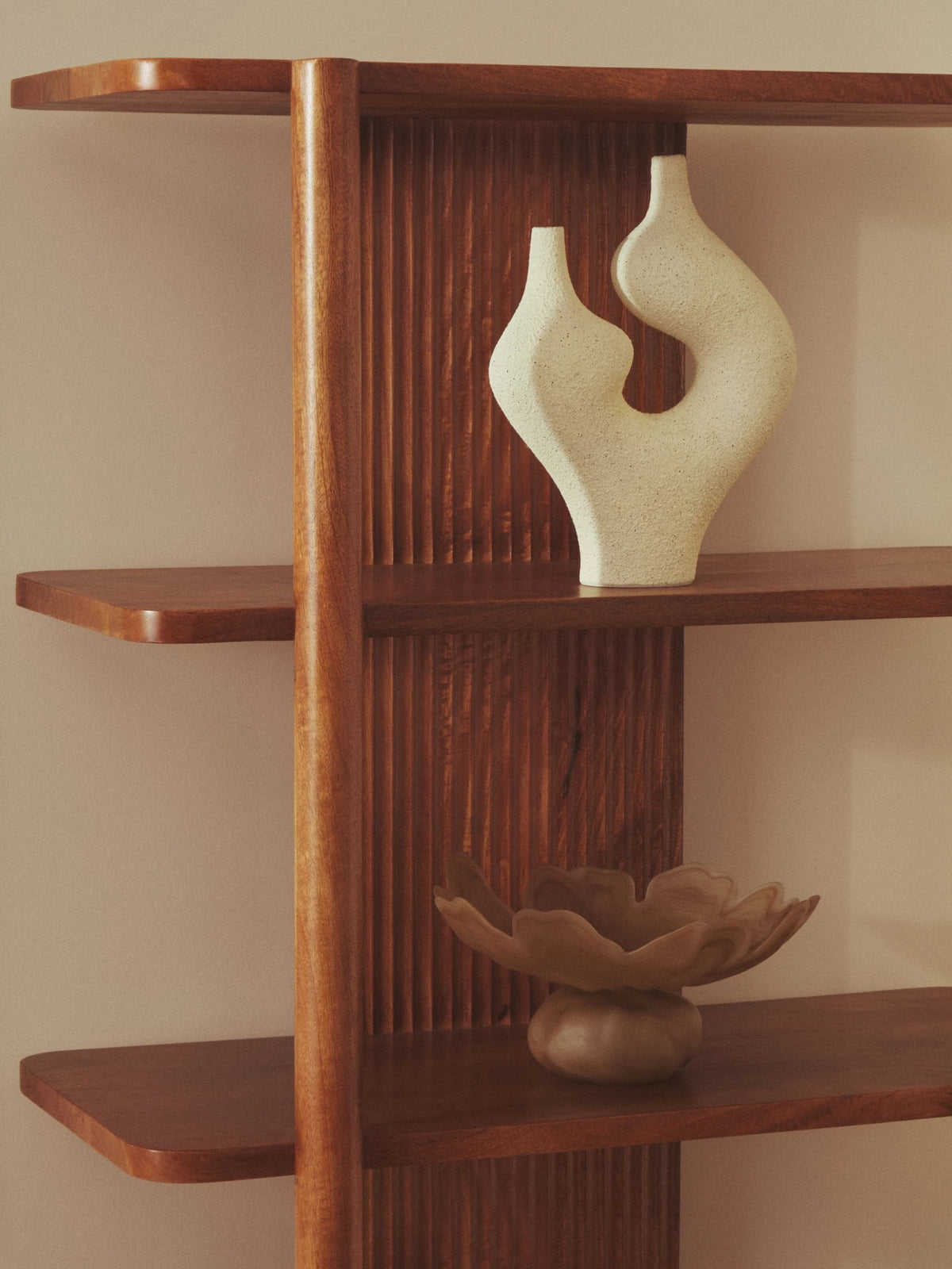 Stirling Five Tier Mango Wood Shelf Unit