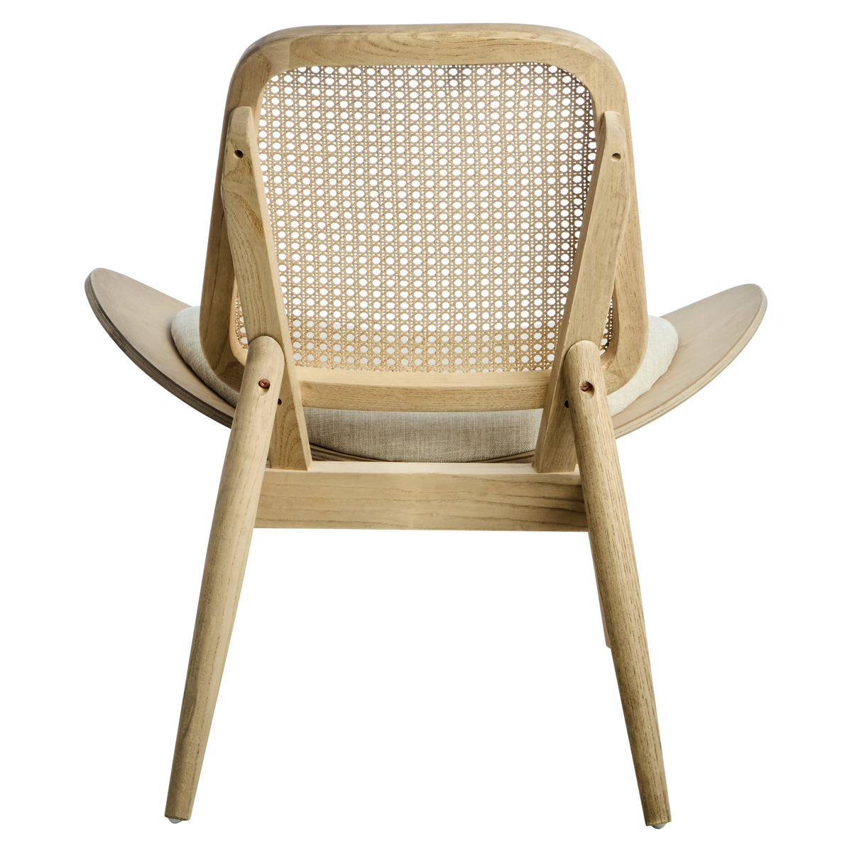 Harrogate Fabric and Washed Elm Wood Chair with Cane Back