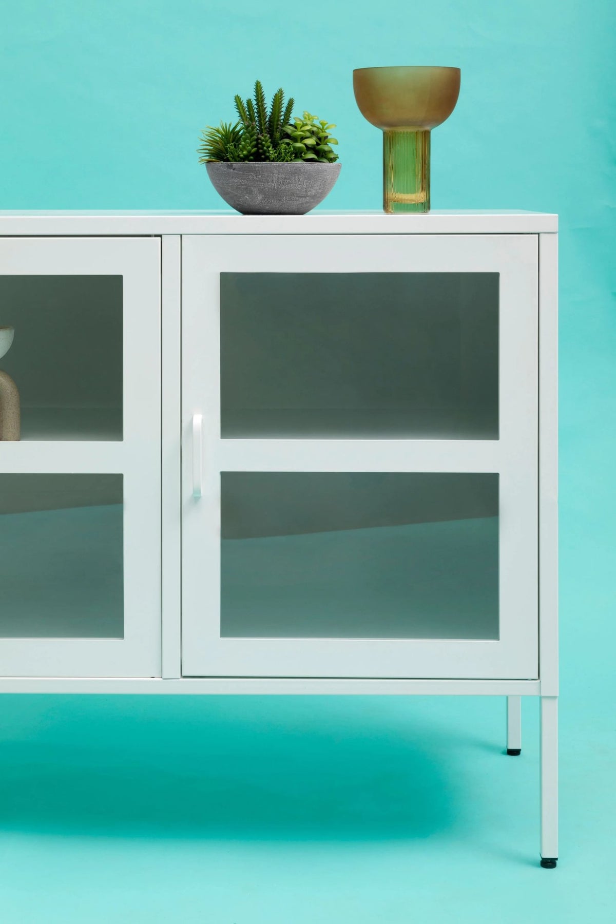 Cambridge Three Door Metal Sideboard #colour_white