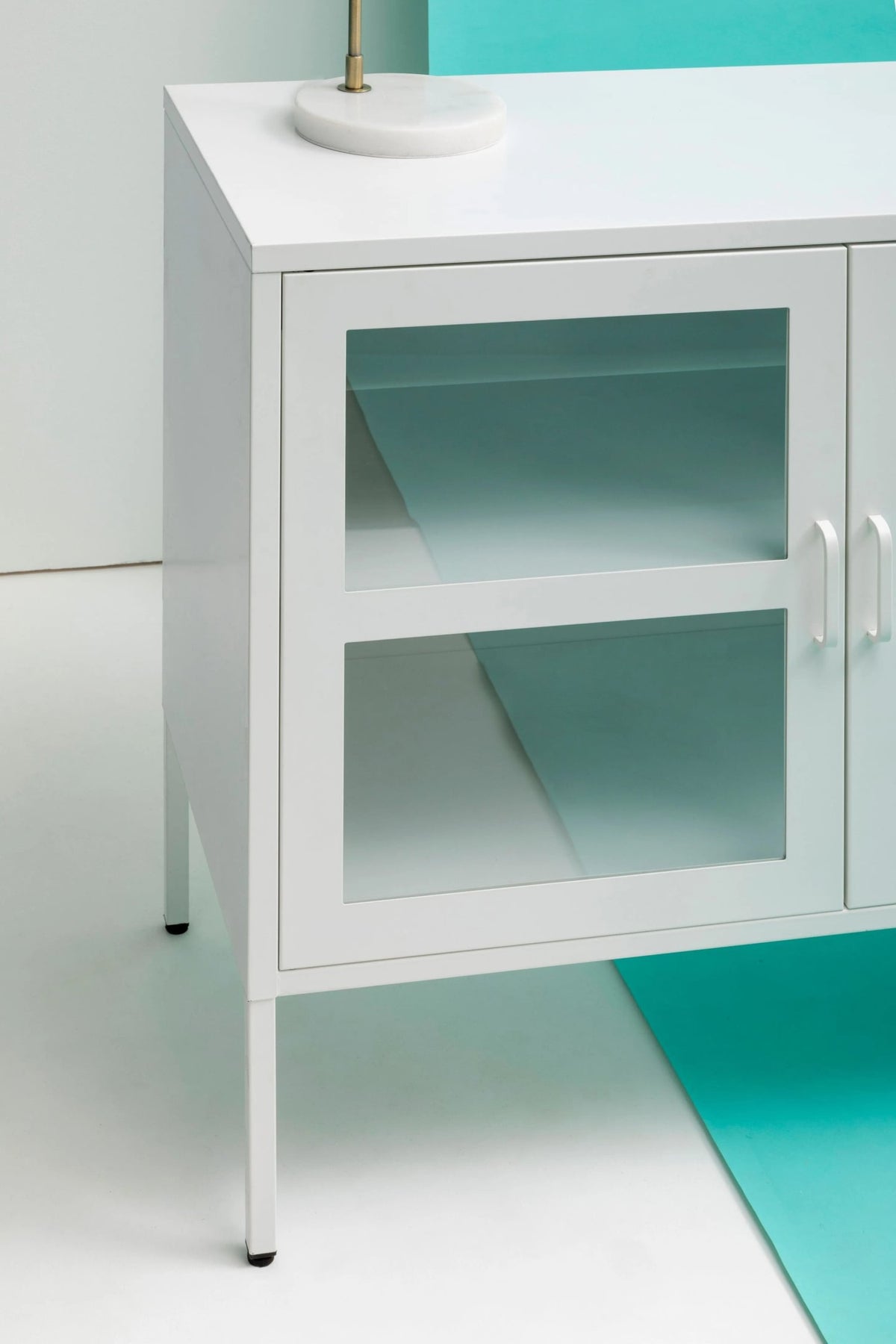 Cambridge Three Door Metal Sideboard #colour_white