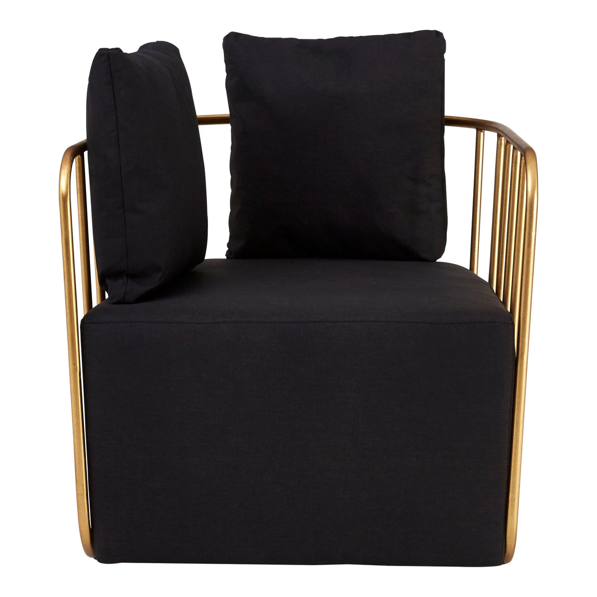 Swanage Black Linen and Gold Frame Chair