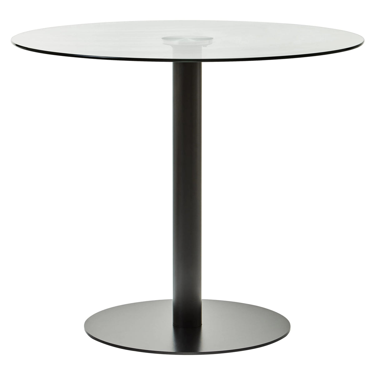 Halifax Round Glass and Matt Black Dining Table