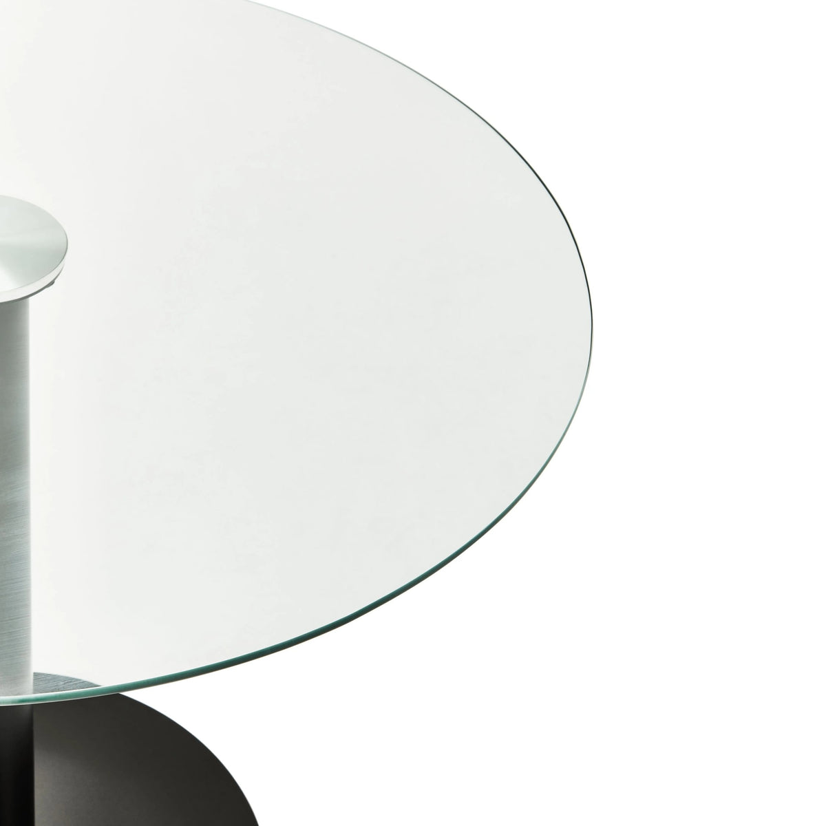 Halifax Round Glass and Matt Black Dining Table