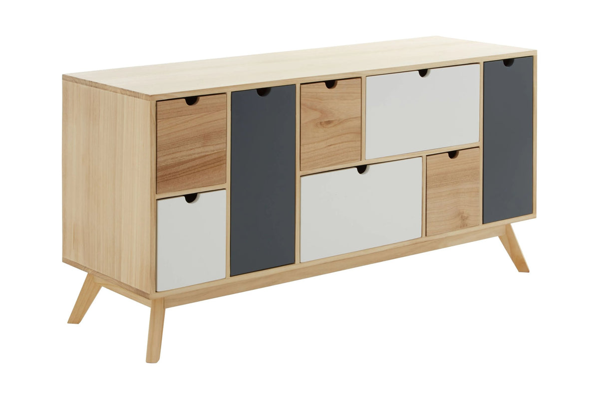 Sherborne Tri Colour Chest of 6 Drawers and 2 Doors Cabinet