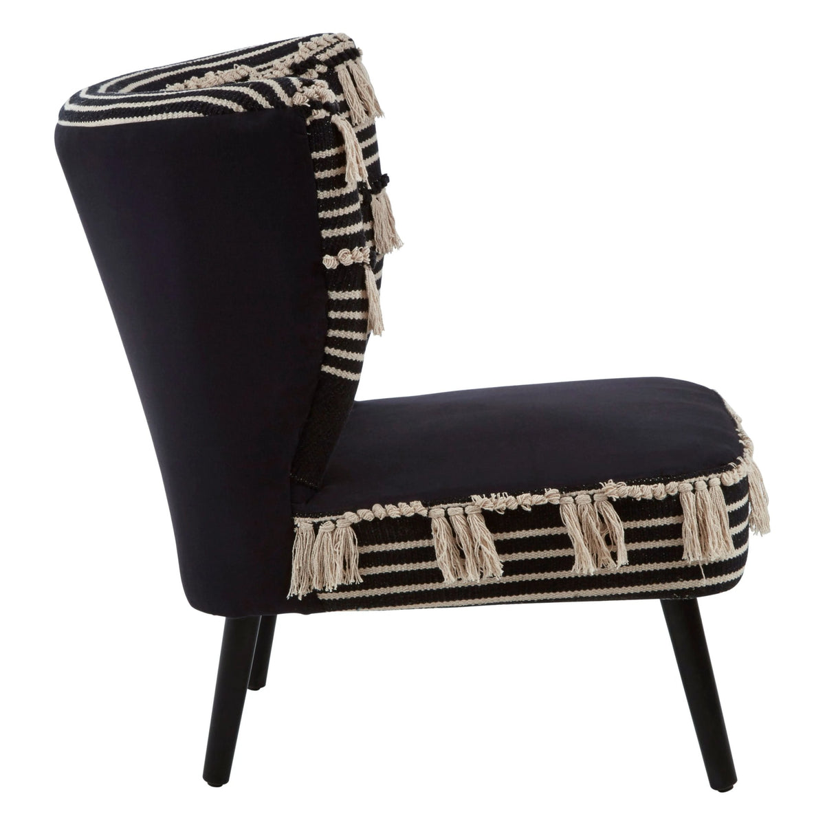 Granada Black and White Textured Fabric Chair