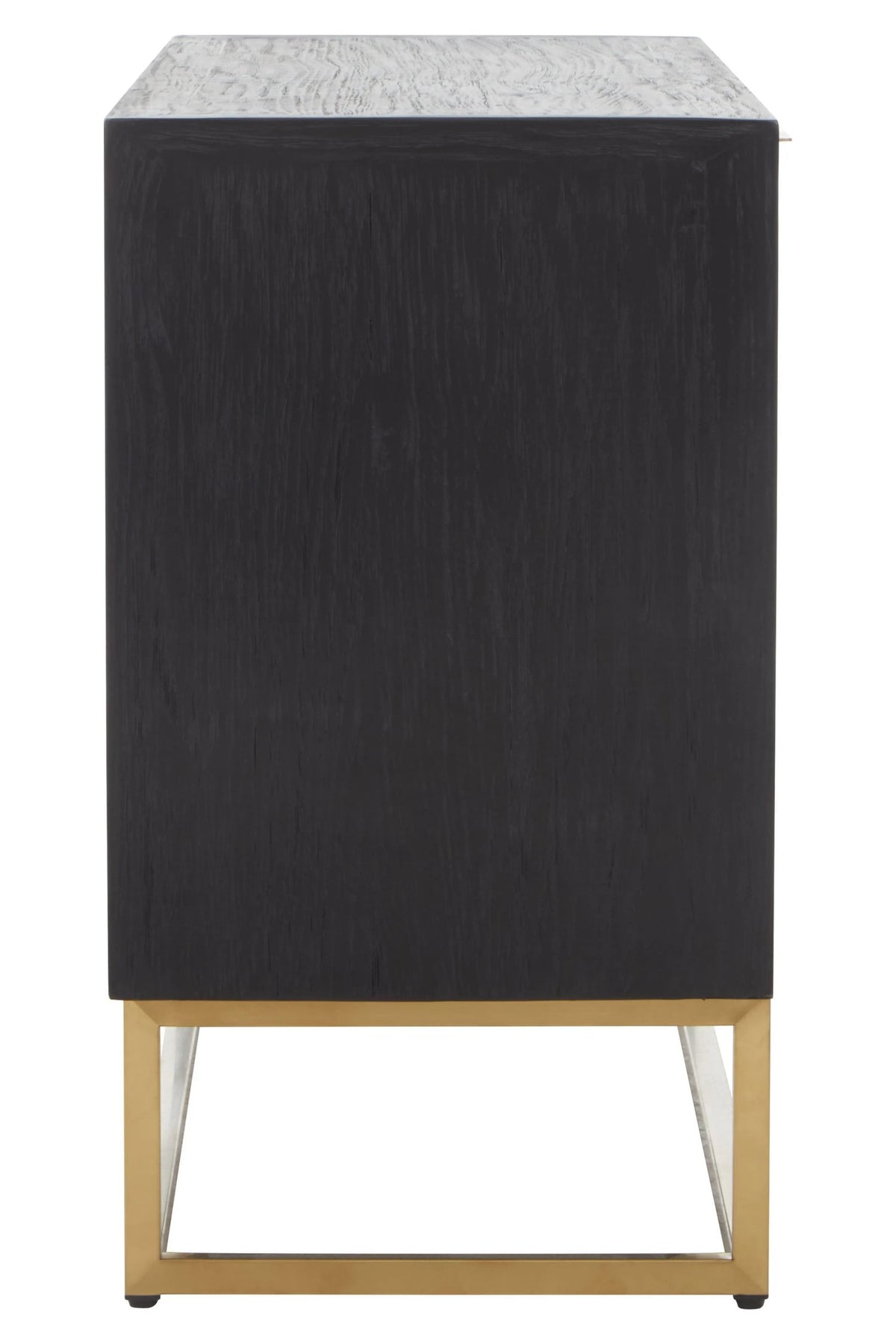 Milan Black and Natural Oak Wood Three Door Sideboard