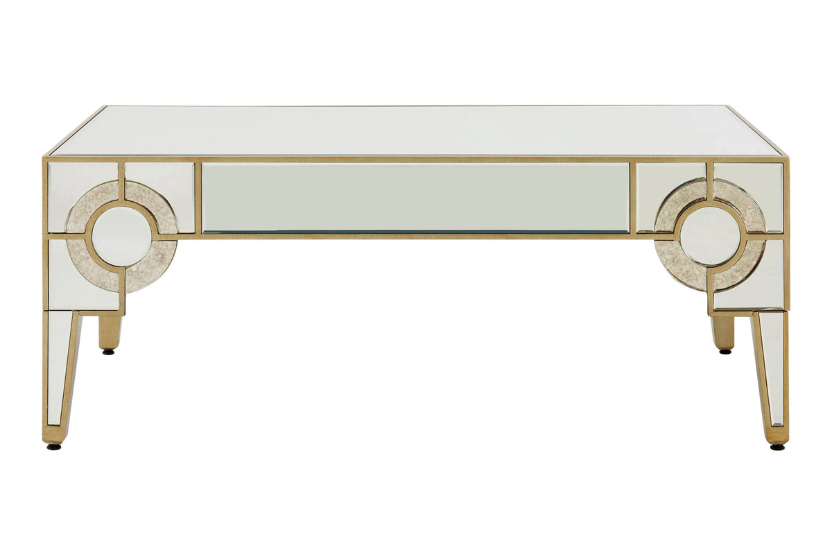 Durham Champagne Gold and Mirrored Coffee Table