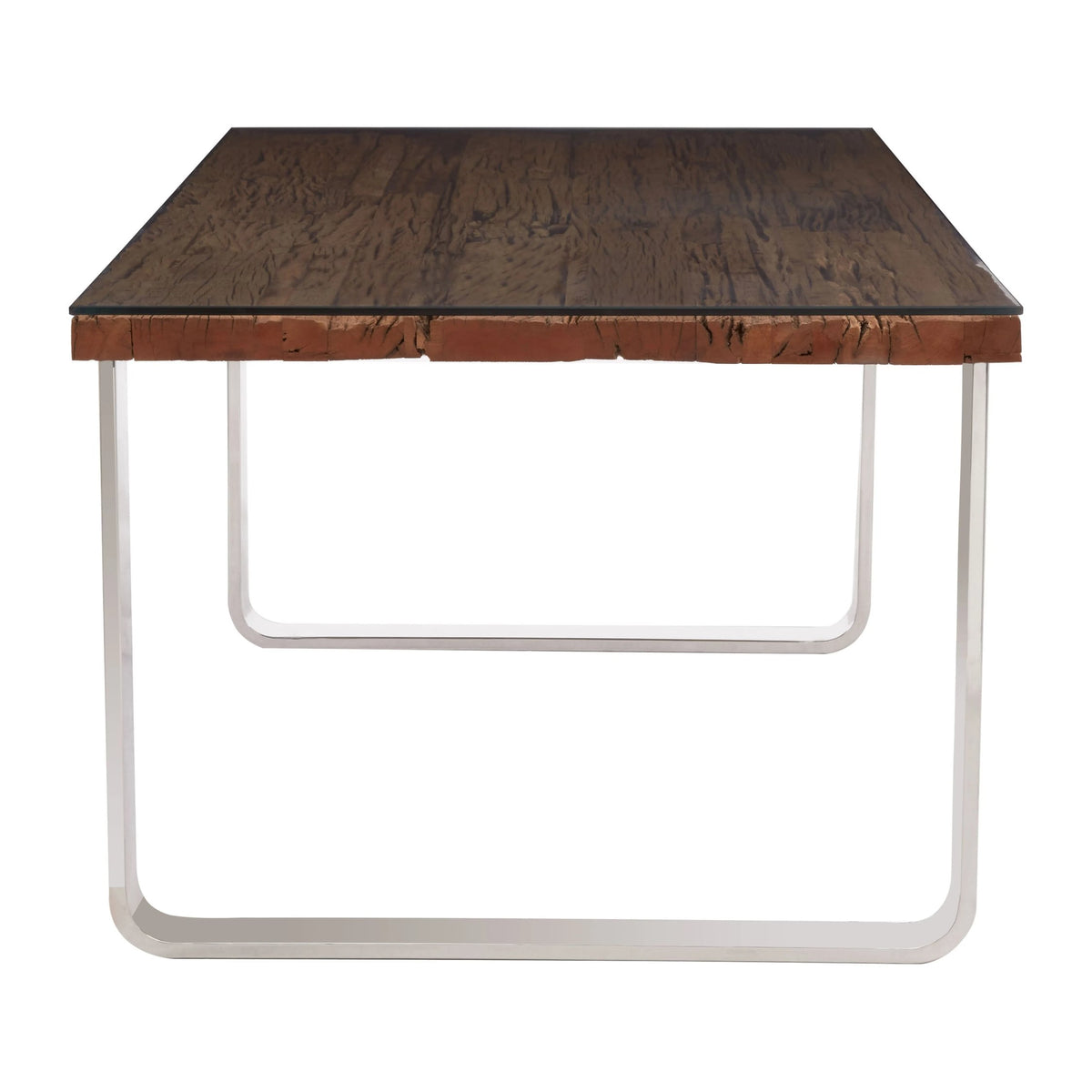 Madison Recycled Natural Wood Dining Table with Curved Legs
