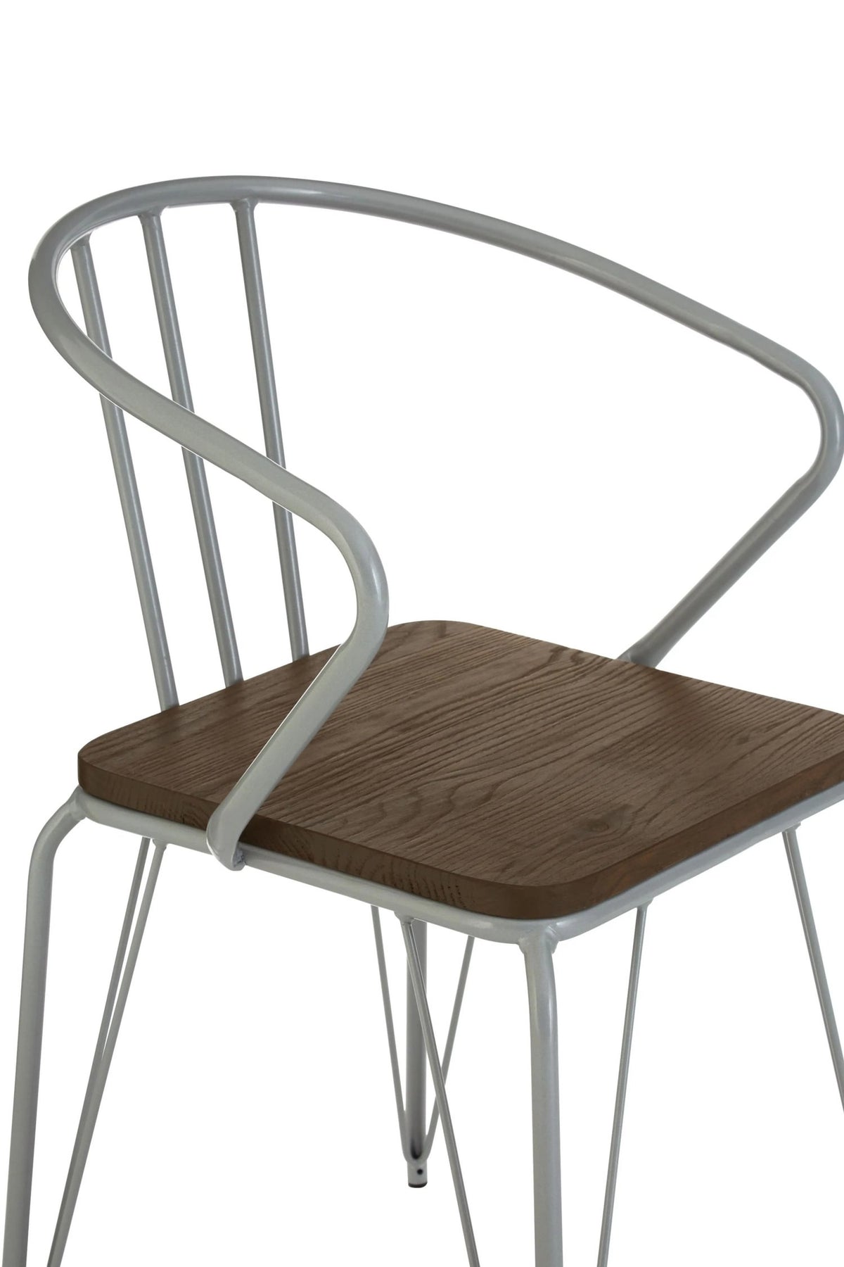 Madison Grey Metal and Elm Wood Armchair