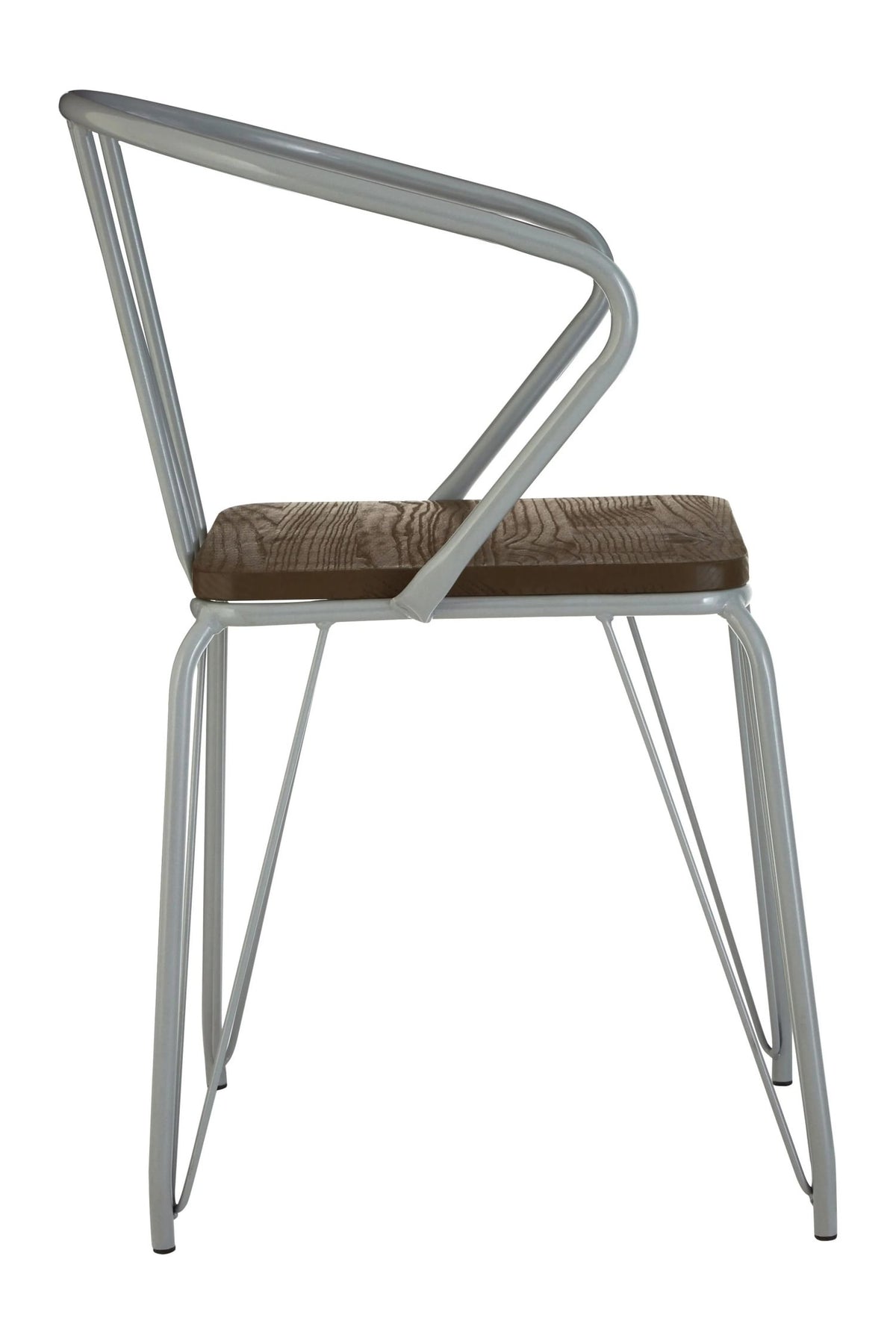 Madison Grey Metal and Elm Wood Armchair