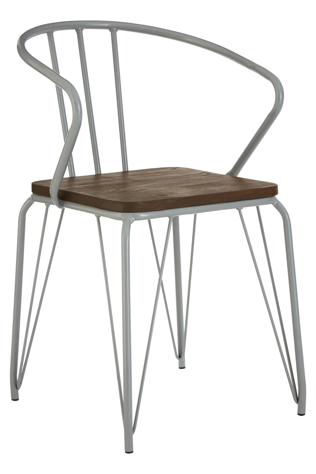 Madison Grey Metal and Elm Wood Armchair