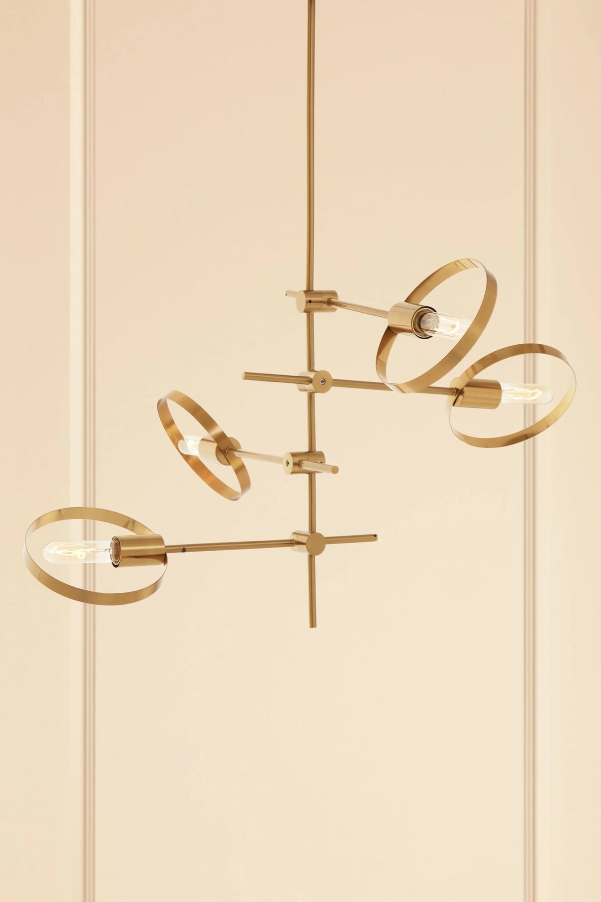 Worthing Brushed Bronze Finish 4 Bulb Ring Pendant Light