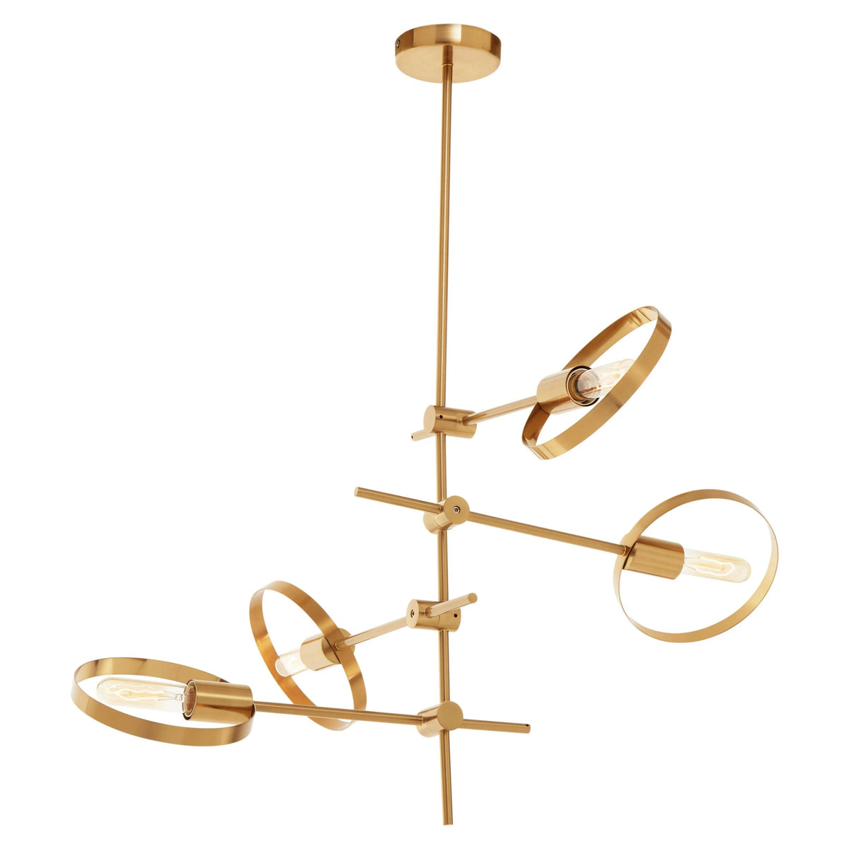 Worthing Brushed Bronze Finish 4 Bulb Ring Pendant Light