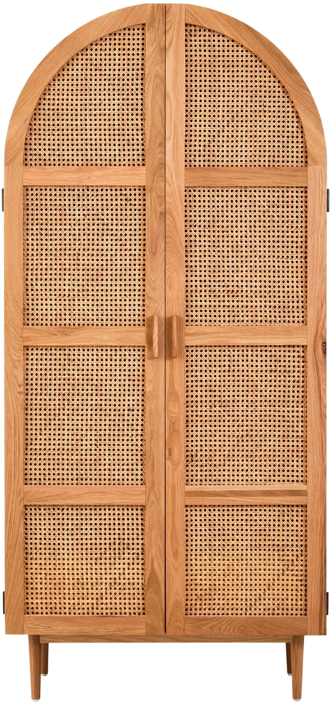 Cannes Rattan and Oak Wood 2 Door Wardrobe
