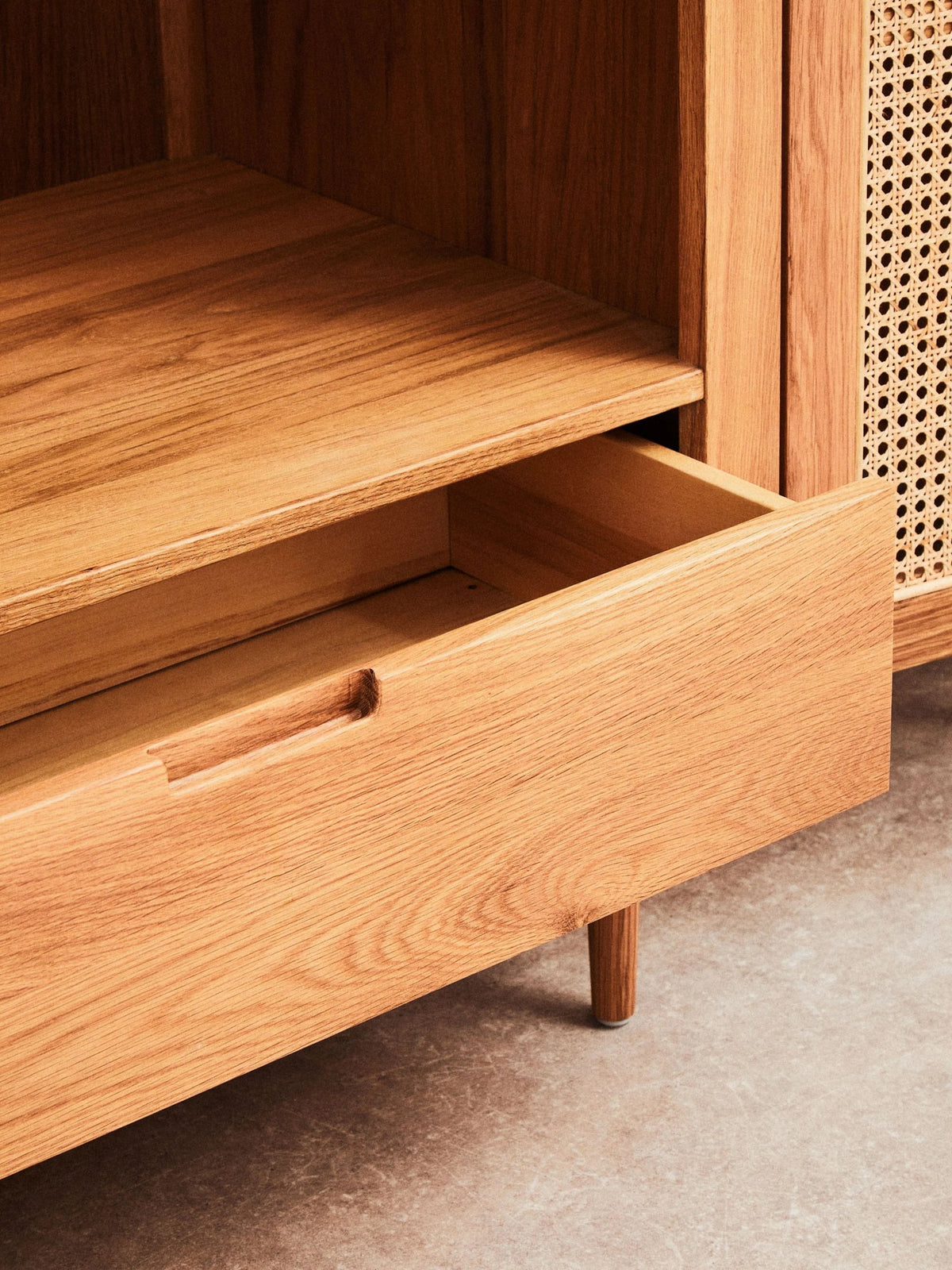 Cannes Rattan and Oak Wood 2 Door Wardrobe