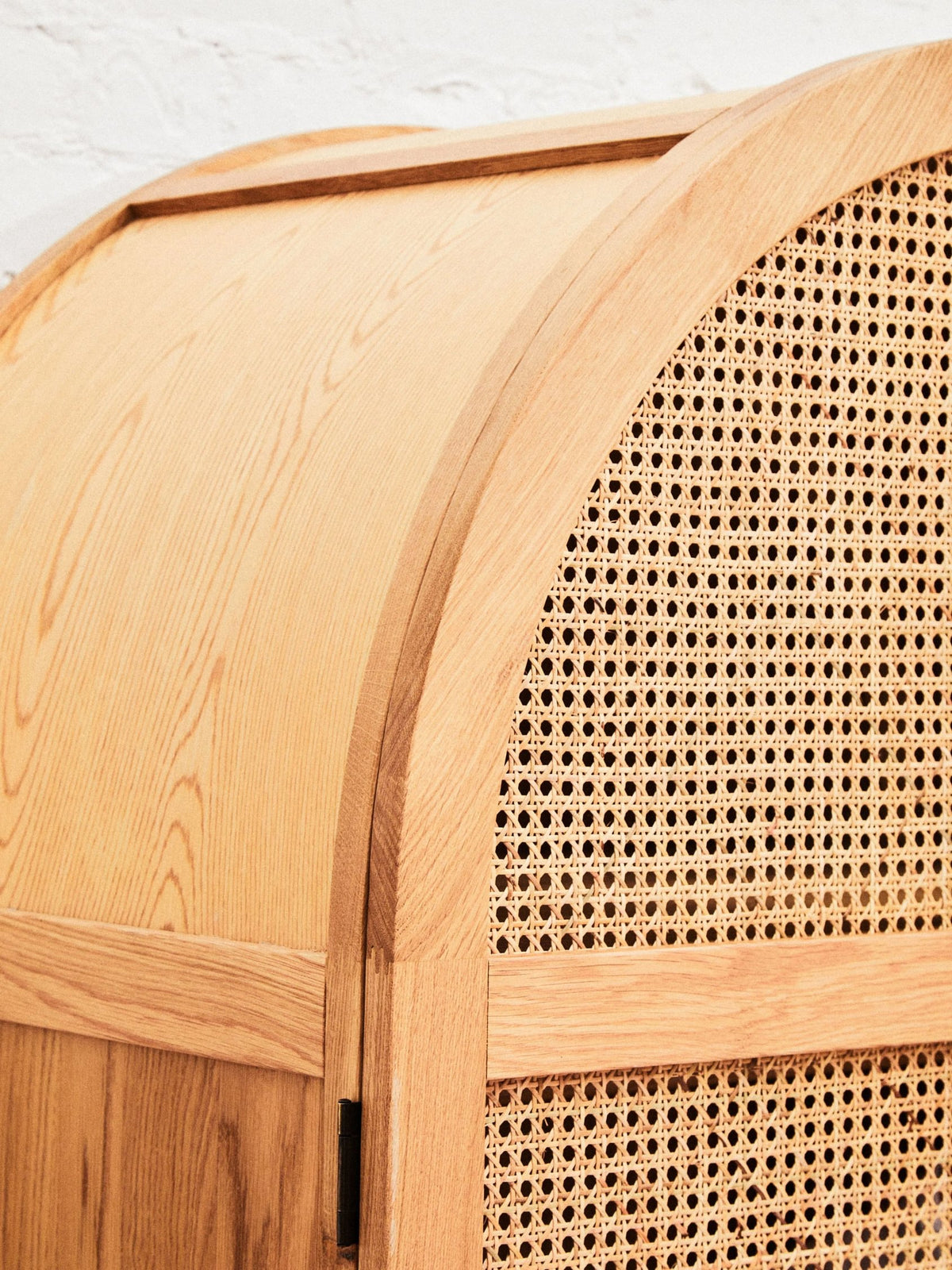 Cannes Rattan and Oak Wood 2 Door Wardrobe