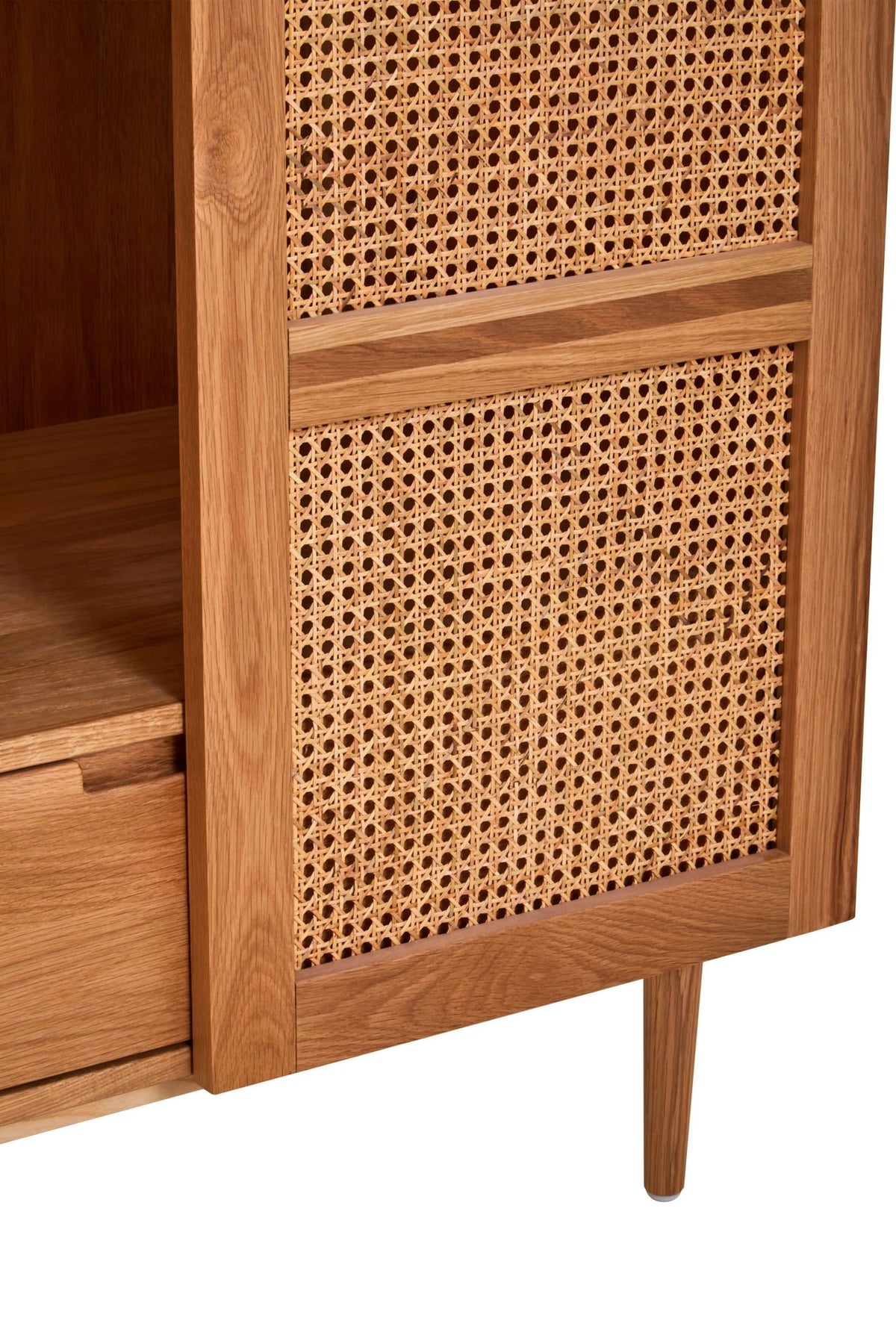 Cannes Rattan and Oak Wood 2 Door Wardrobe