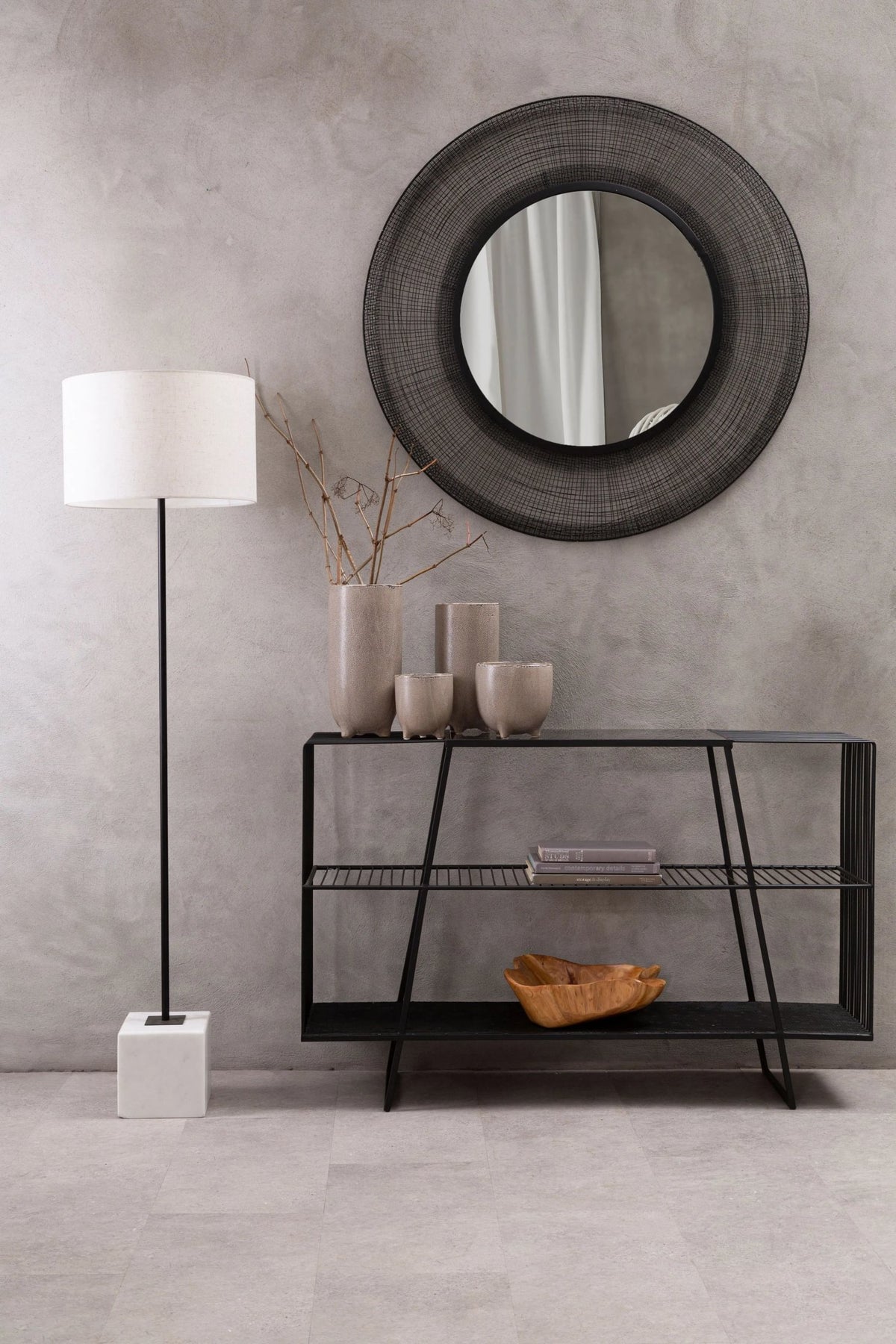 Notting White Marble Base Floor Lamp