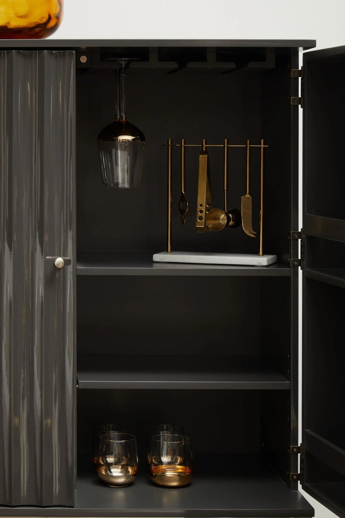 Sandringham Grey Gloss Finish Cabinet