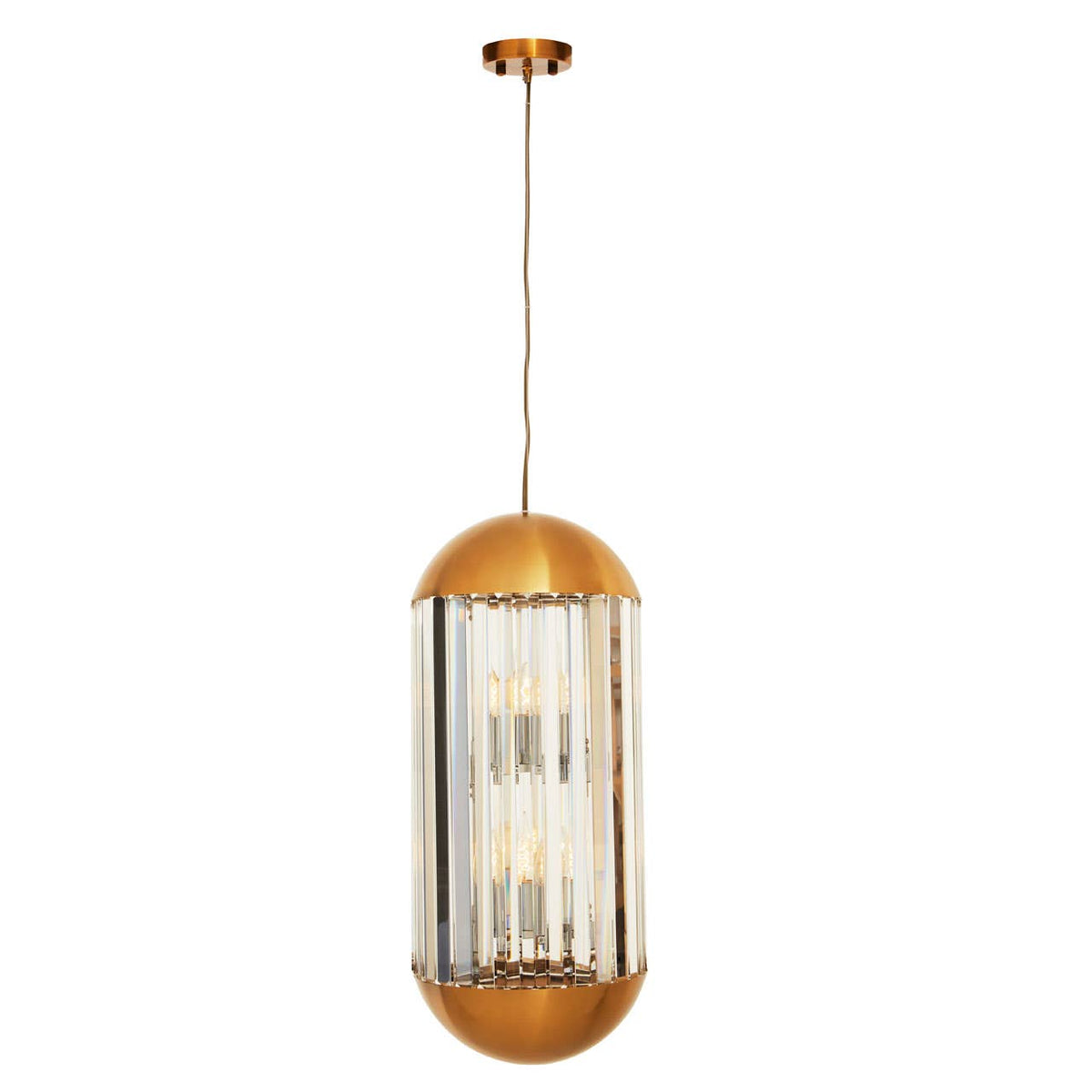 Vienna 6 Bulb Crystal Pendant Light #colour_bronze