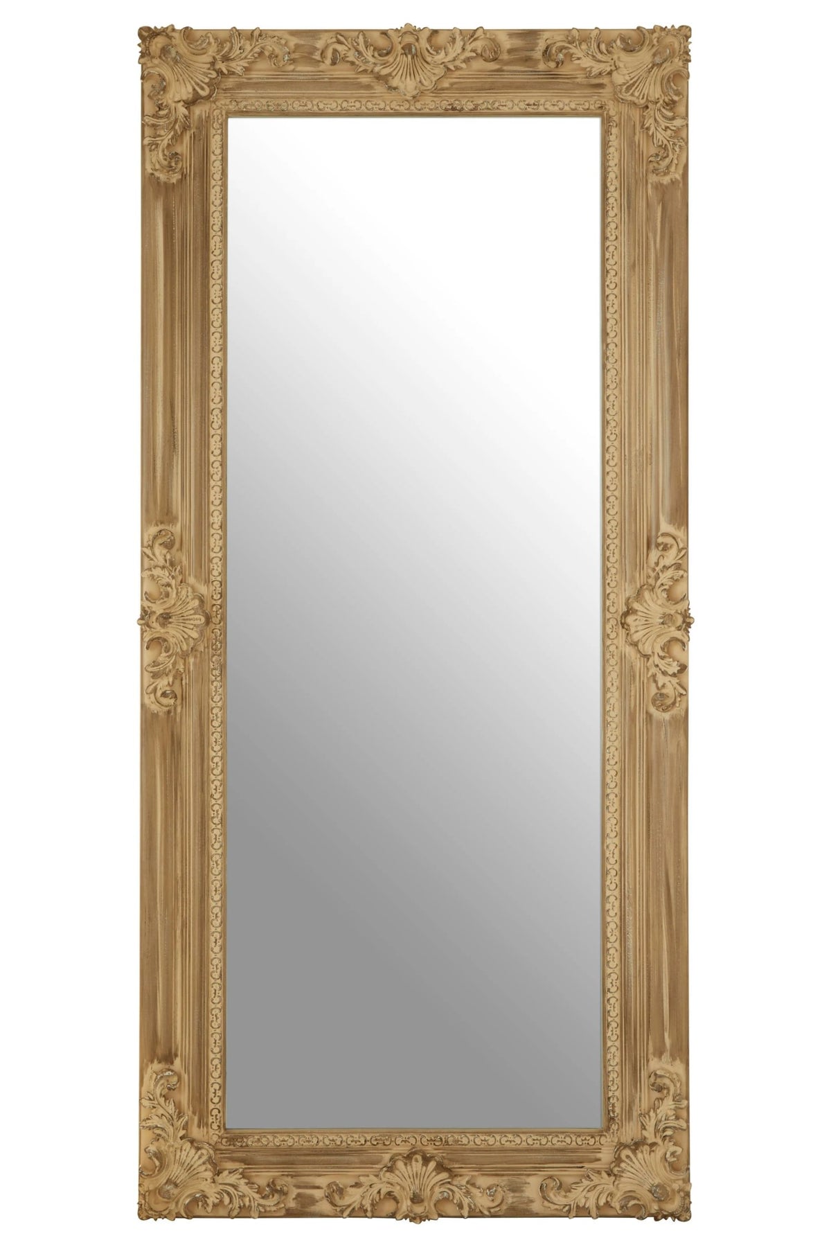 Aylesbury Natural Wooden Frame Ornate Full Length Wall Mirror
