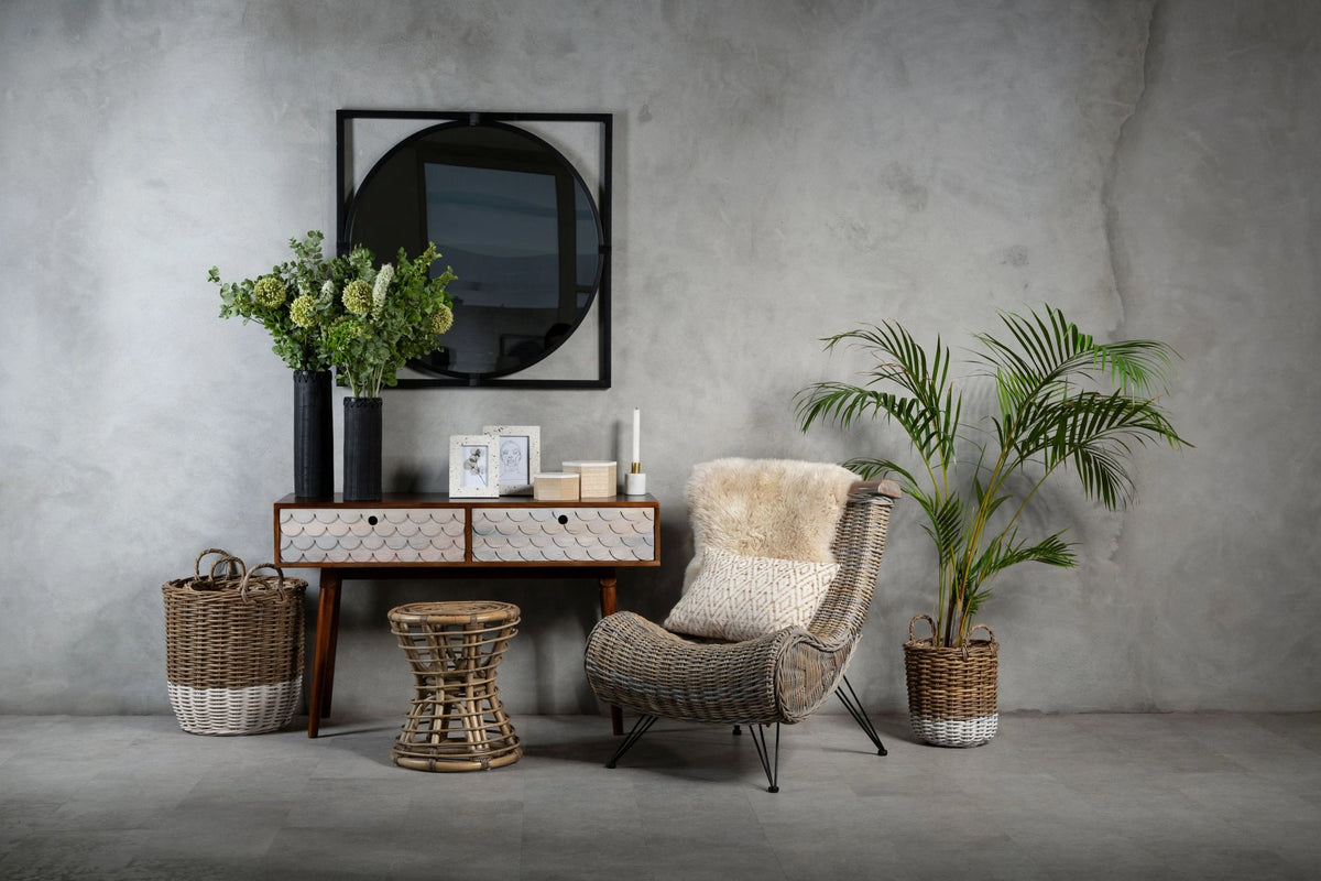 Exeter Carved Mango Wood Console Table with 2 Drawers
