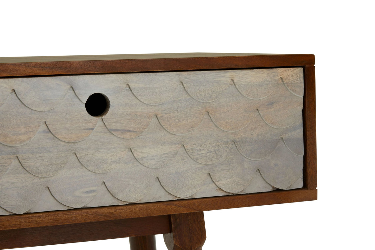 Exeter Carved Mango Wood Console Table with 2 Drawers