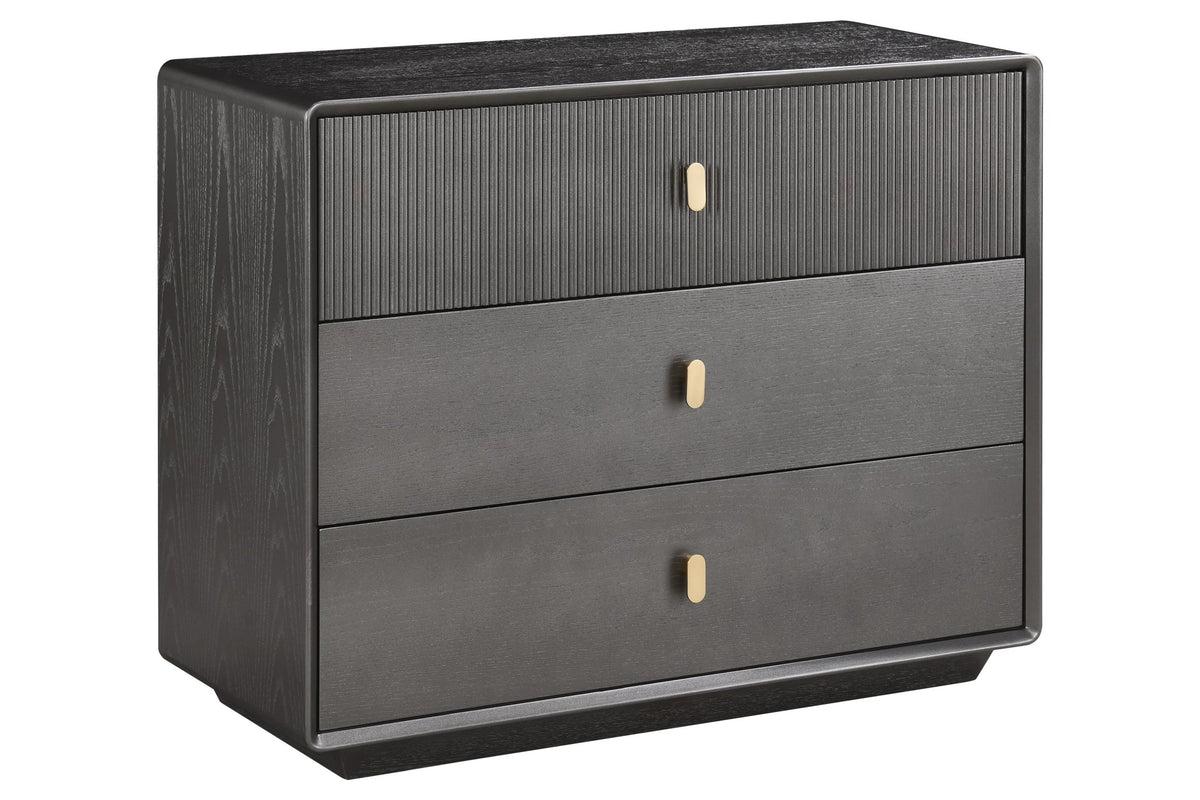 Rye Wood Veneer Three Drawer Chest
