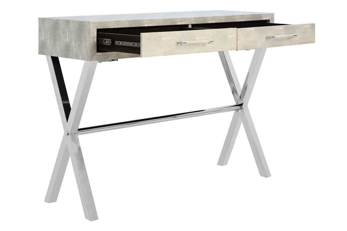 Ashbourne Two Drawer Grey Shagreen Effect Console Table